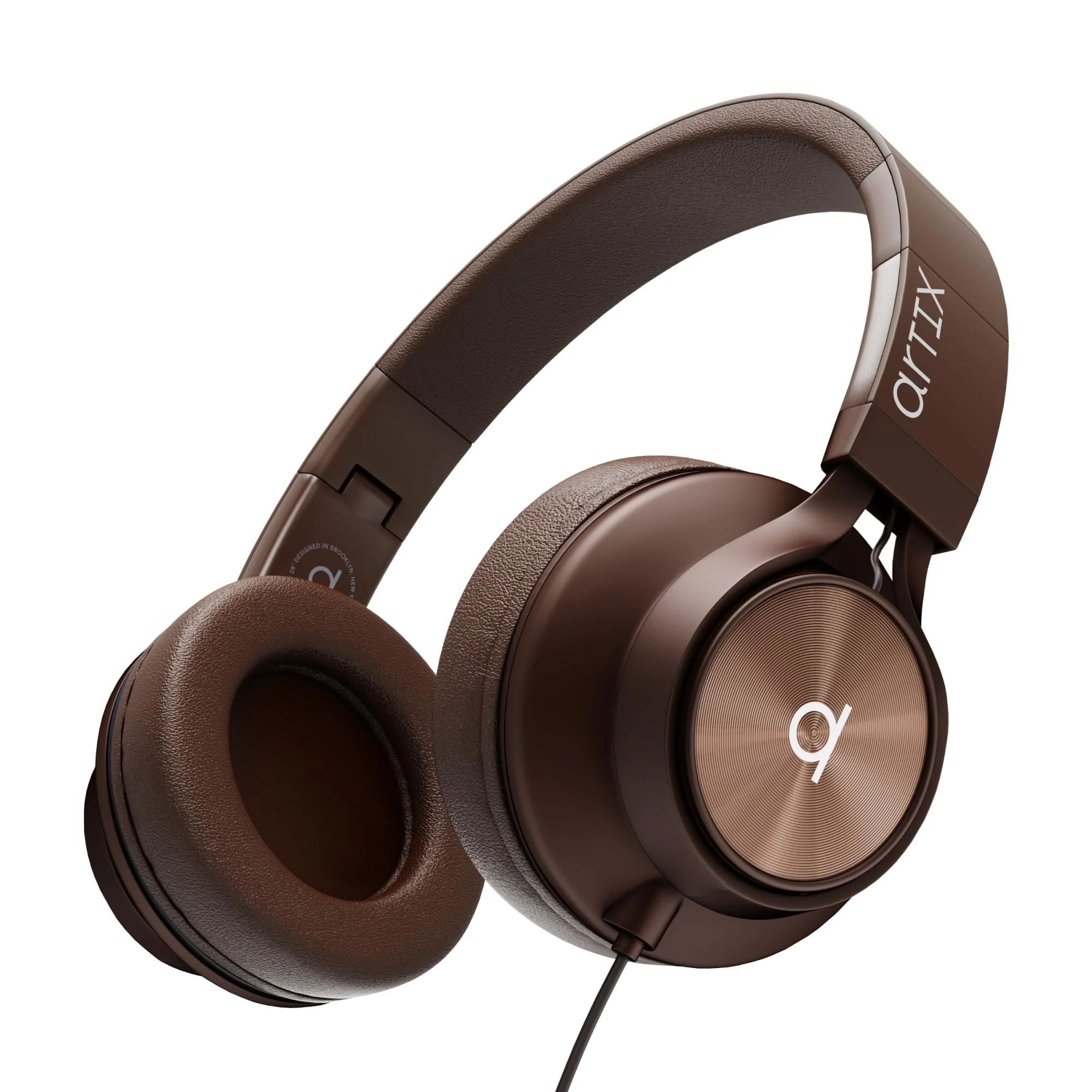 ARTIX Over Ear Headphones Wired with Microphone and Volume Control, Foldable Noise Isolating Headset with Deep Bass for School, Laptop, Computer, Chromebook, Tablet, Travel (3.5mm Jack) Mocha Mousse