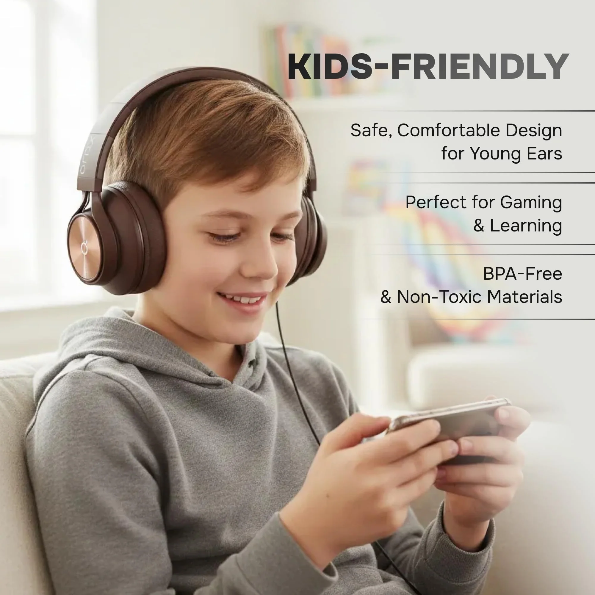 ARTIX Over Ear Headphones Wired with Microphone and Volume Control, Foldable Noise Isolating Headset with Deep Bass for School, Laptop, Computer, Chromebook, Tablet, Travel (3.5mm Jack) Mocha Mousse - Image 6