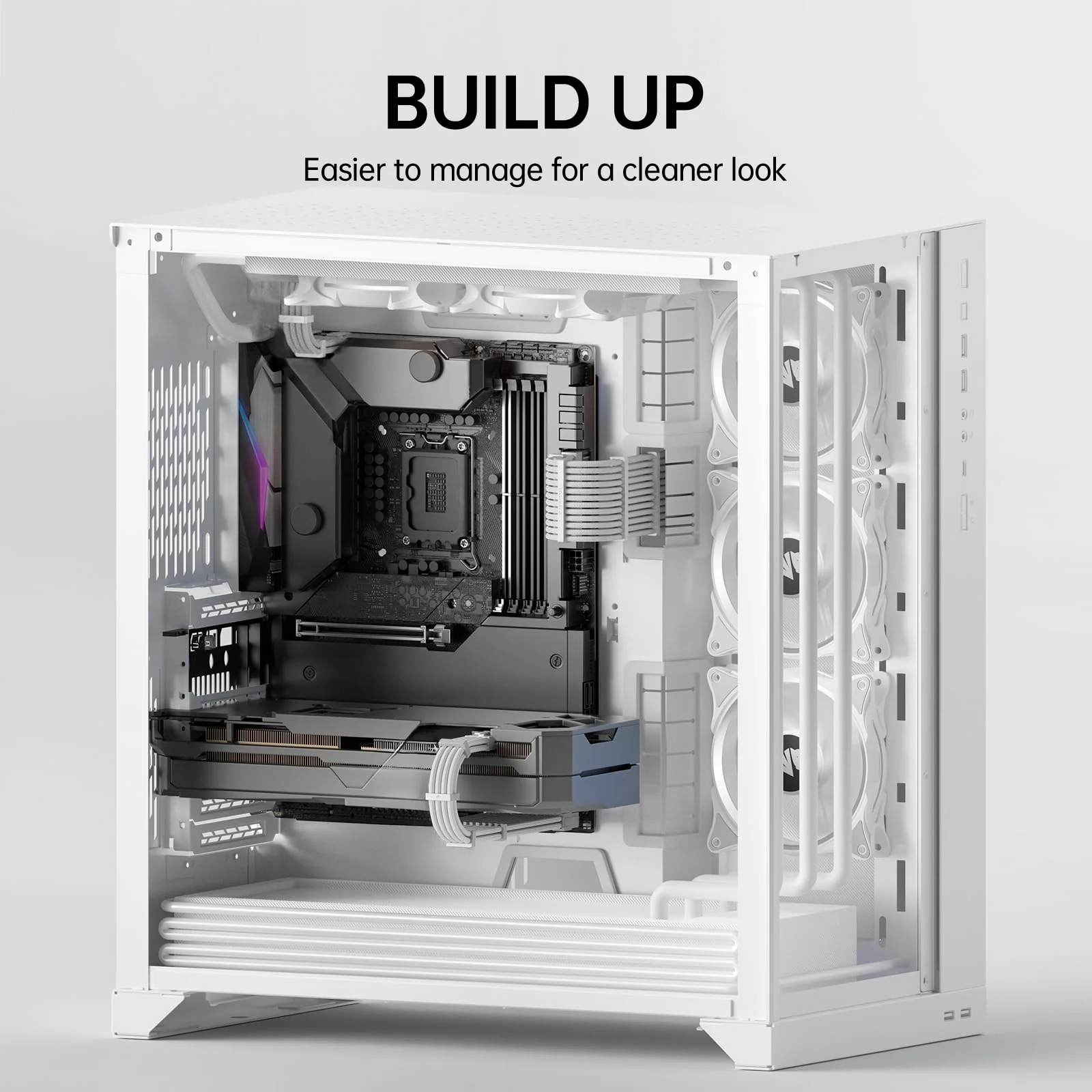 AsiaHorse 16AWG PSU Cable Extension Sleeved Custom Mod GPU PC Audio Video Power Supply Soft Braided Cables with Two Color Comb Kit 24P/8P to 6+2P/ 8P to 4+4P 30CM Snow White - Image 3