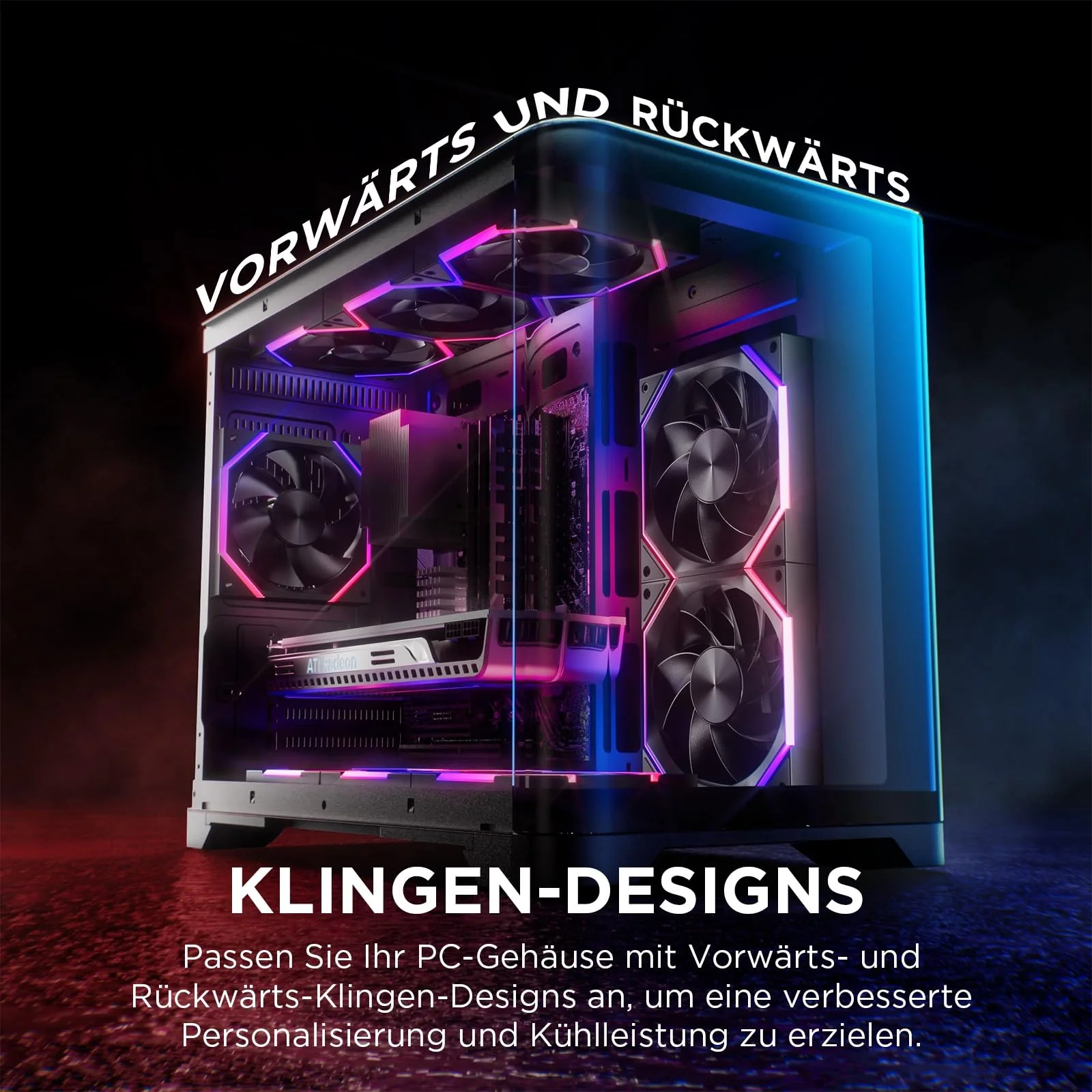 AsiaHorse RGB PC Fan 120 mm Case Fan [Pack of 3] [HDB] 61.5 CFM/2000 RPM/2.16 MMH2O ARGB Fan 5V3PIN ARGB and 12V4PIN PWM Fan, 50,000 Hours Life Nyota-A12-Black 120MM–Vorwärts black - Image 2