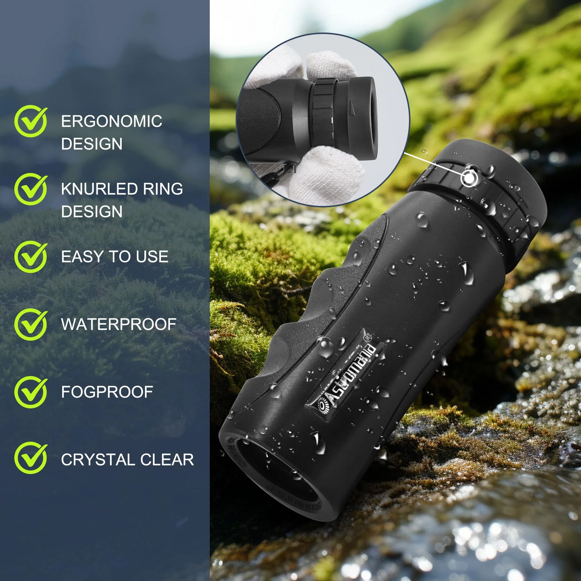 Astromania Upgraded 10x25 Waterproof Compact Monocular, Smaller Size Easier to Carry Around for Bird Watching Hunting Camping Hiking Sport Game Concerts - Image 7
