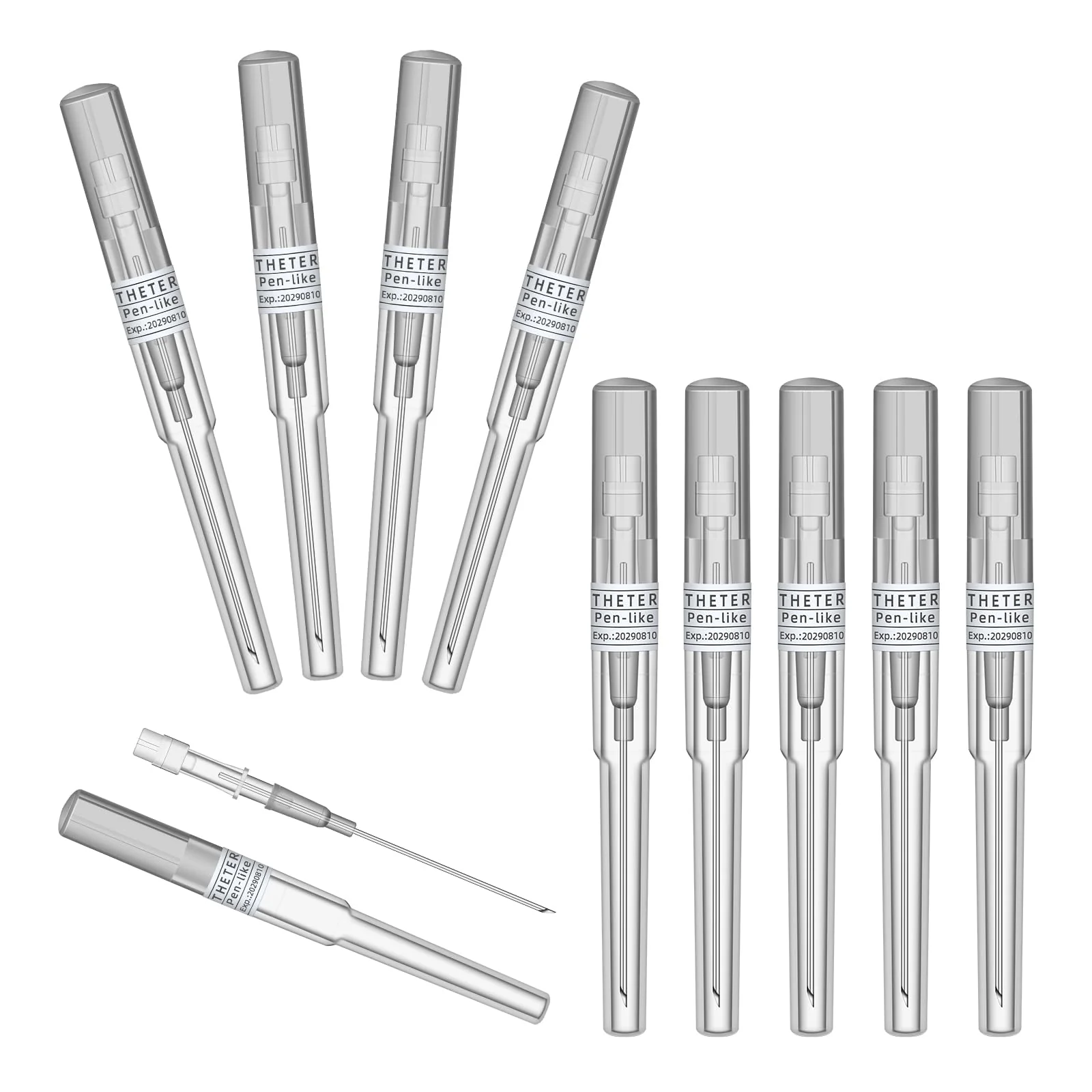 ATOMUS Catheter Piercing Needles - 10 Pieces 16G Hollow Needles for Ear Nose Belly Lip Piercing Stainless Steel Individually Packed Body Piercing Tool 16G 10pcs