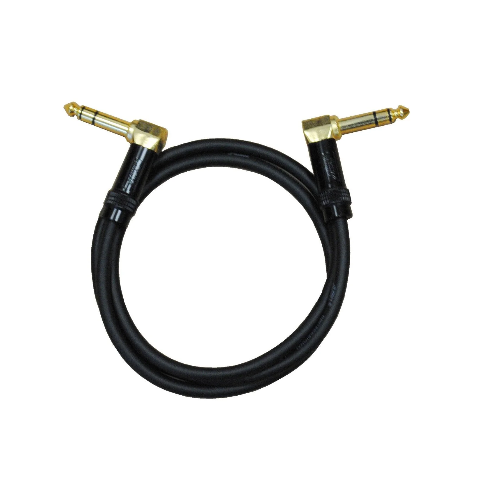 Audio 2000s E25103 1/4" TRS Right Angle to 1/4" TRS Right Angle 3 Feet Cable