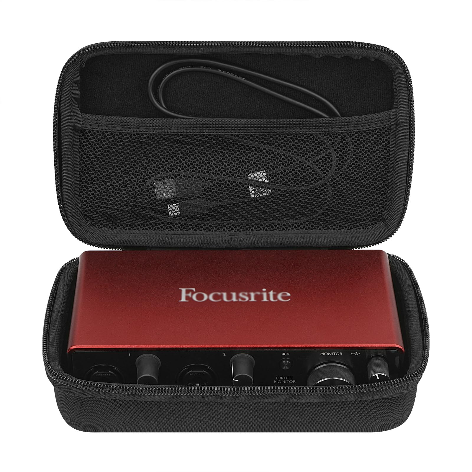 Audio Interface Case, Compatible with Focusrite Scarlett 2i2 3rd Gen Third Generation Audio Interface Cover, Velvet Interior (Black) Black