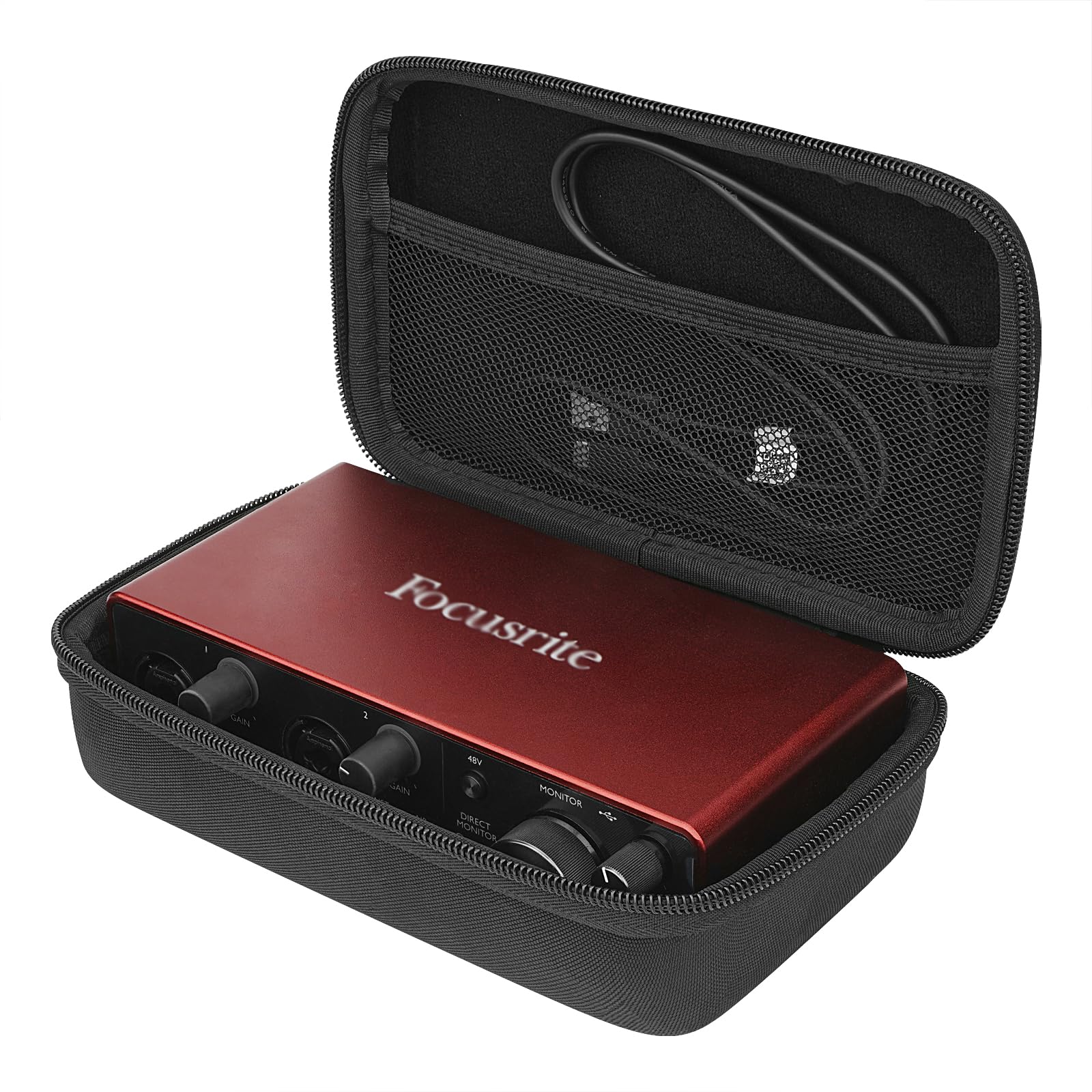 Audio Interface Case, Compatible with Focusrite Scarlett 2i2 3rd Gen Third Generation Audio Interface Cover, Velvet Interior (Black) Black - Image 5