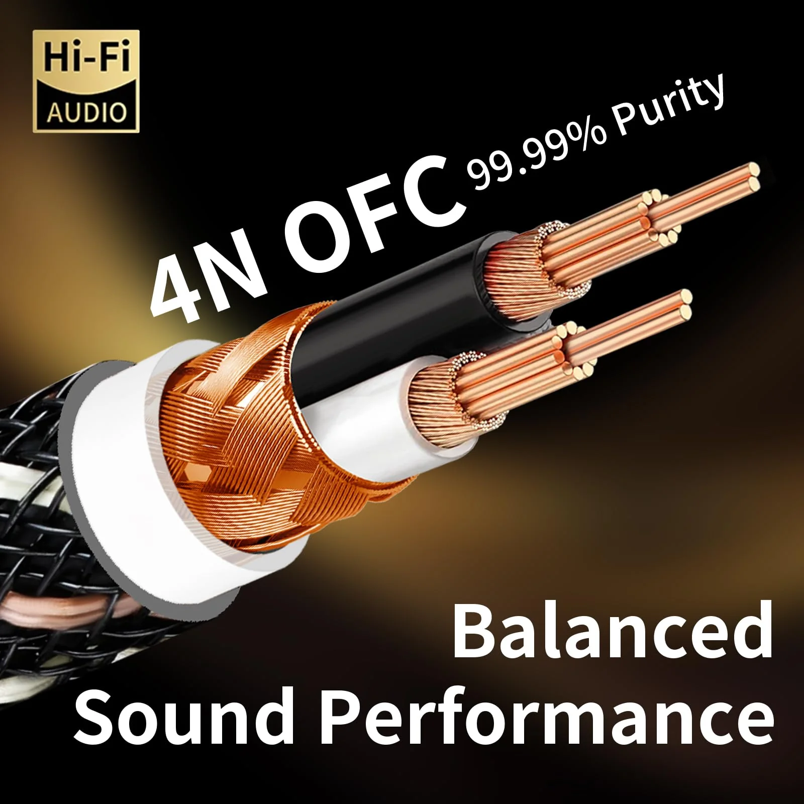 Audiophile HiFi Audio XLR Cables - 2XLR,6.56ft,15 AWG,4N OFC Core,Gold-Plated Plugs,with Nylon Braid,Subwoofer Cable,Compatible with CD Player,AMP,Speaker& Effect Processor(6.56ft/2m) 2-Pack 6.56ft/2m - Image 2