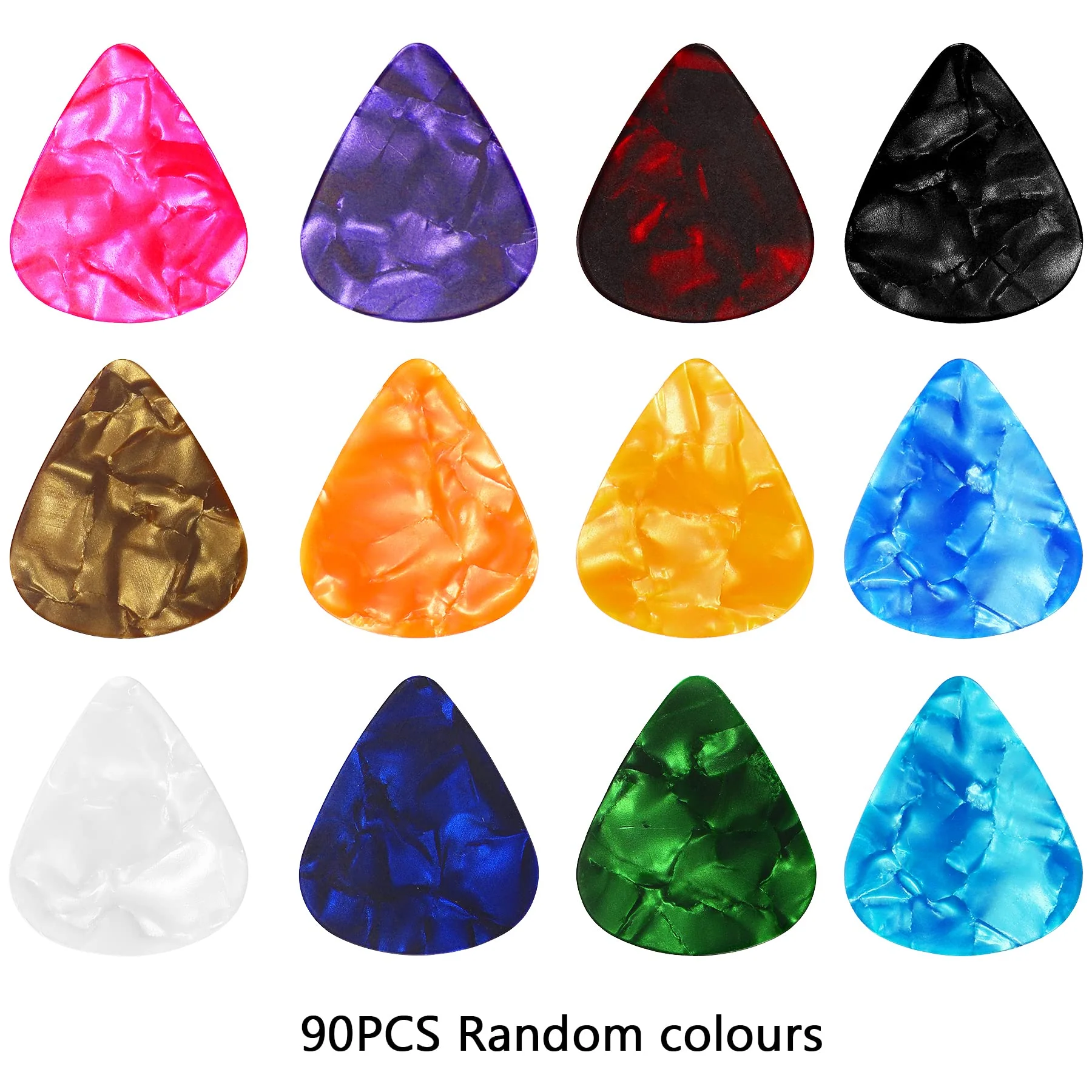 Augshy 120 Pcs Guitar Picks variety Pack 3 Thickness of Thin, Medium and Thick Color Celluloid for Acoustic Guitar, Bass Guitar, Eelectric Guitar (Random Color) 120 Mixedcolor - Image 3