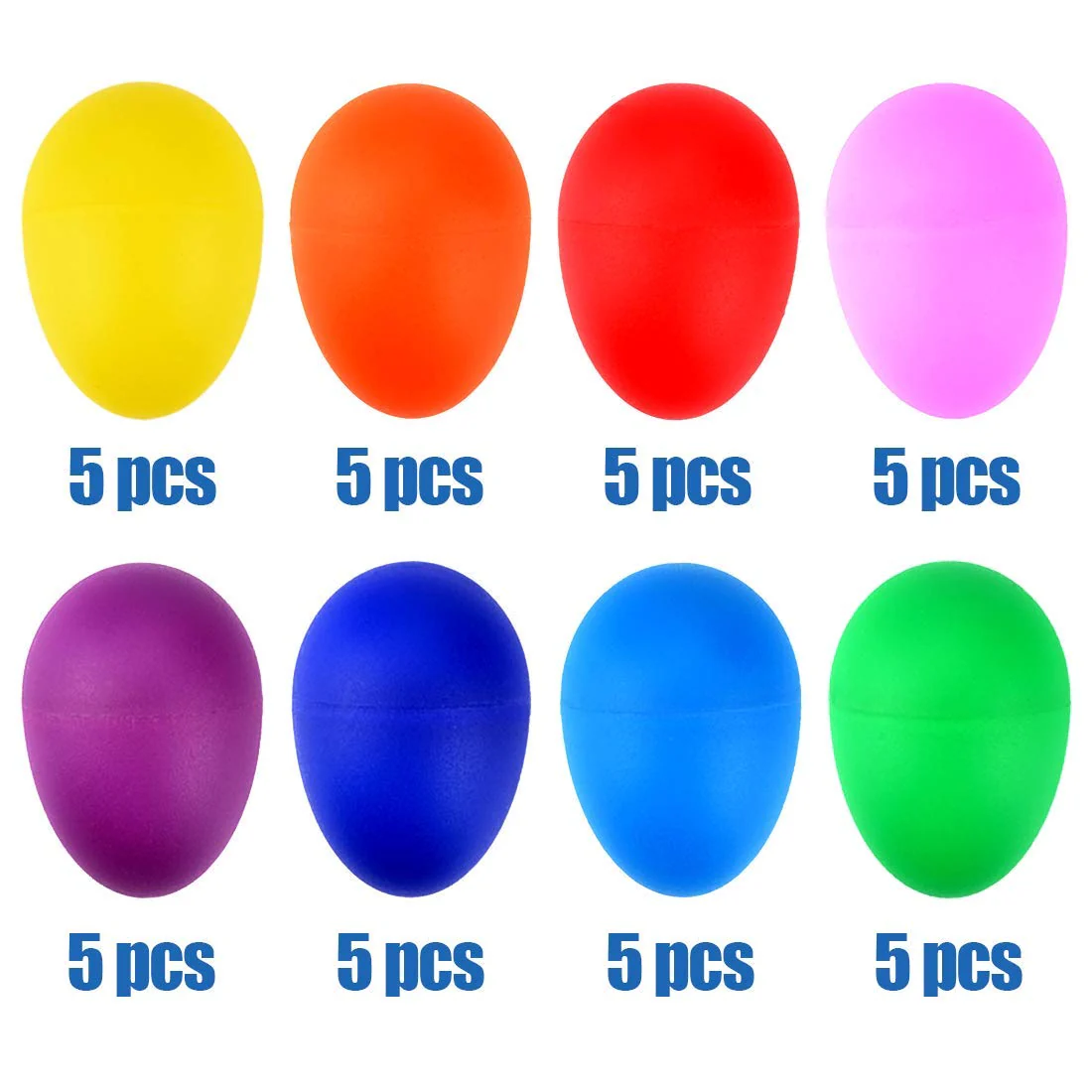 Augshy 40PCS Plastic Egg Shakers Percussion Musical Maracas Easter Eggs with a Storage Bag for Music Learning DIY Painting(8 - Image 3