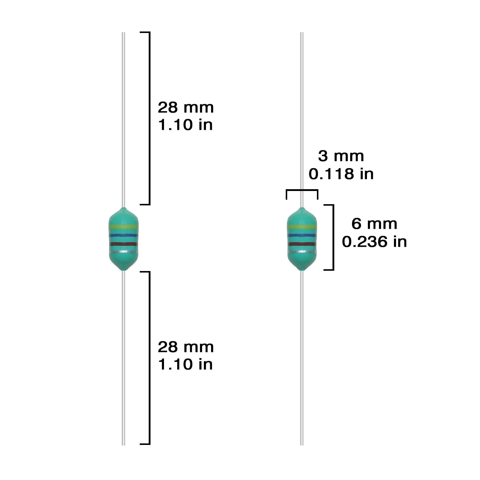AUKENIEN 1/4 W Colour Ring Inductors 21 Values Inductor Kit 1uH to 1mH 210 Pieces 0307 DIP Colour Code Inductance 1/4 Watt Assortment 1/4W - Image 4