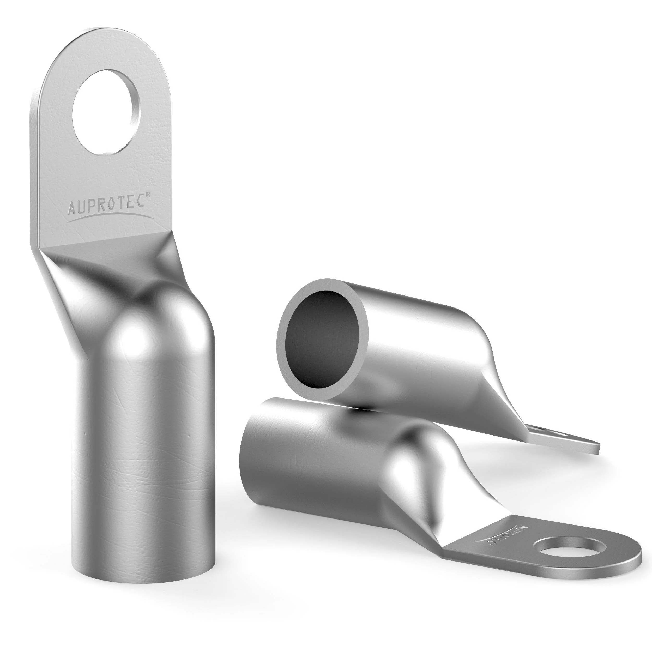 AUPROTEC 2 x Tubular Cable Lugs 50 mm² Hole Diameter M10 Uninsulated SC Cable Connector Made of Tin-Plated Copper 2 Stück - Image 2