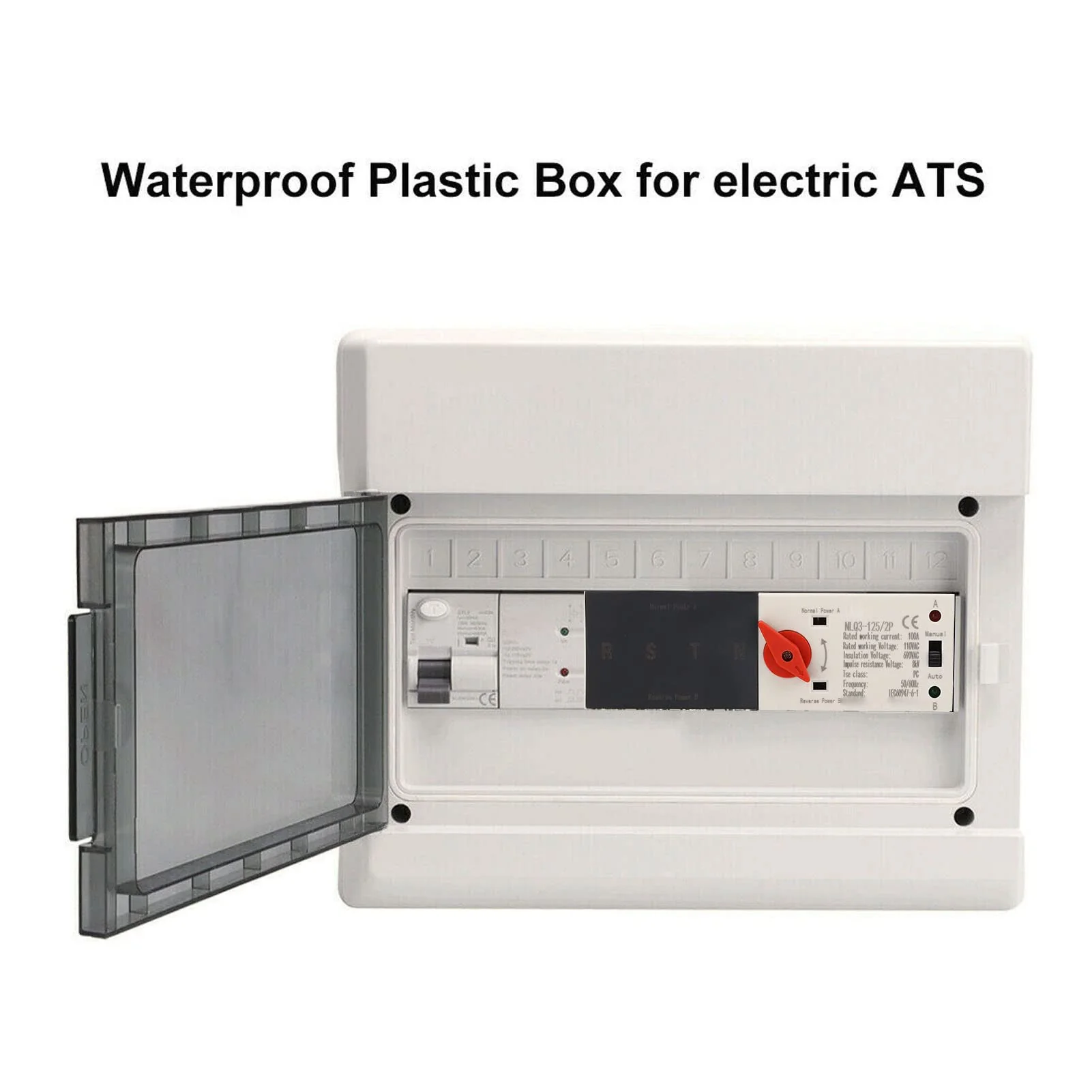 Automatic Transfer Switch, 50 60HZ Generator Automatic Transfer Switch 2P ATS AC110V 100A for PZ30 Distribution Boxes in Homes Factories and Laboratories, PC and Silver - Image 4