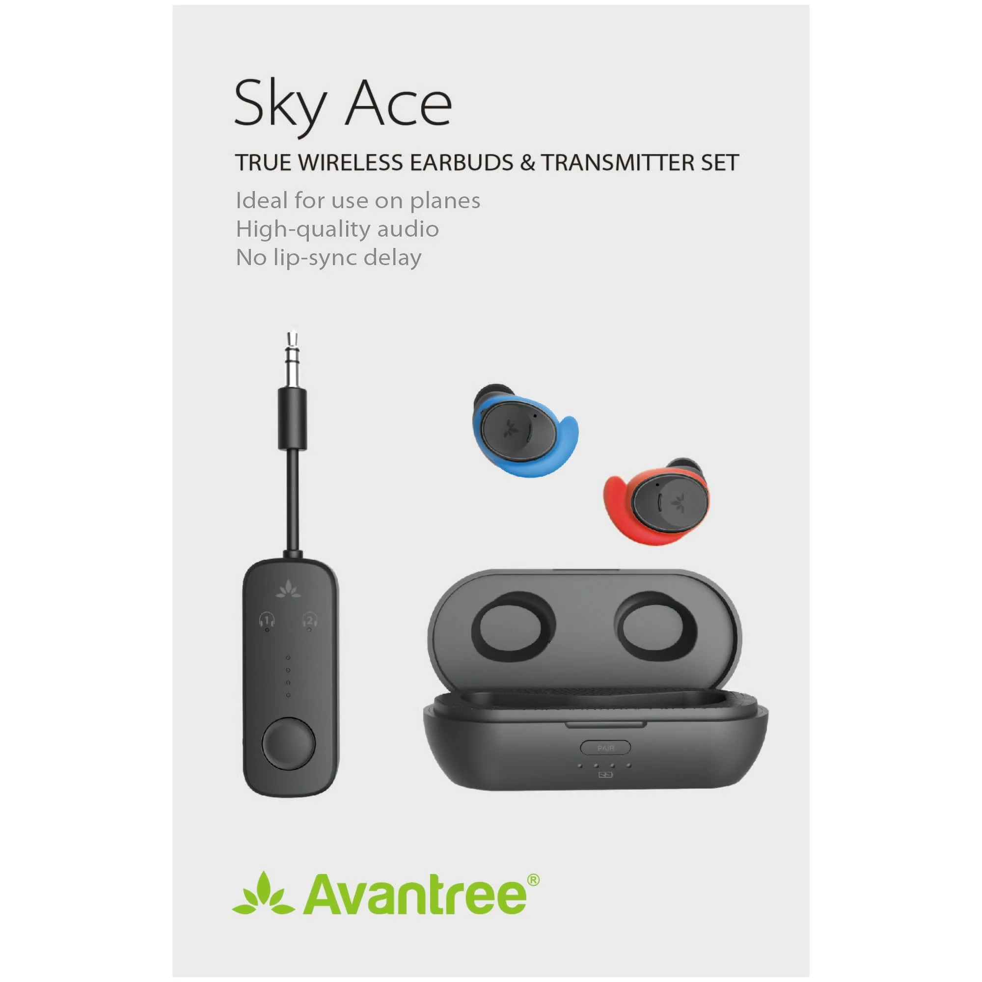 Avantree Sky Ace - Wireless Earbuds with Airplane Adapter for Flight, Plug n Play, Noise Canceling Bluetooth Headphones Compatible with iPhone, Andriod, MacBook, Laptop, AptX Adaptive for Travel - Image 8