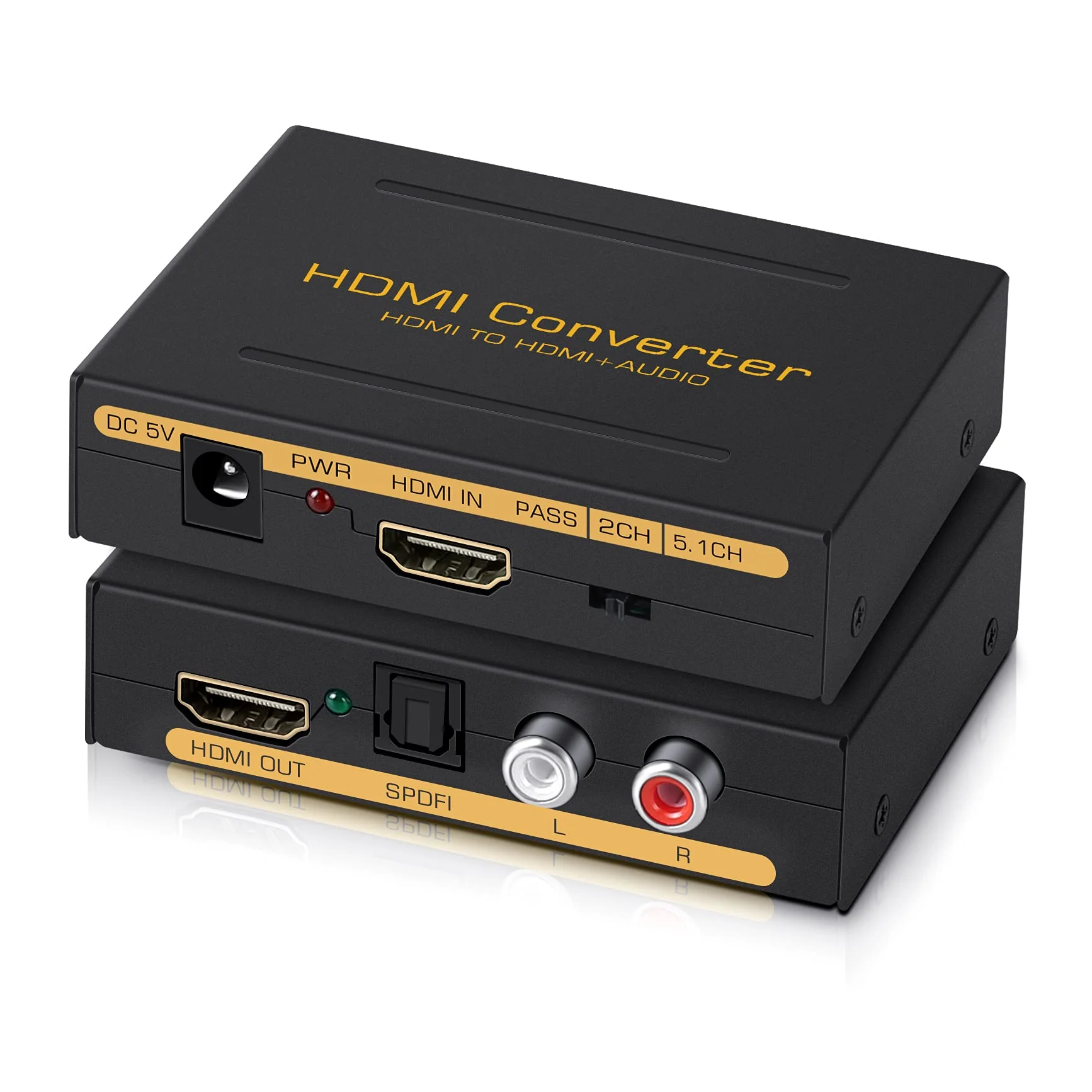avedio Links 4K@60Hz HDMI Audio Extractor Converter, HDMI to HDMI + Audio (SPDIF + L/R Stereo), HDMI Video Audio Splitter Embedder Adapter for Fire Stick, Xbox, Support 3D, HDCP 2.2, 18Gpbs 4K 60Hz