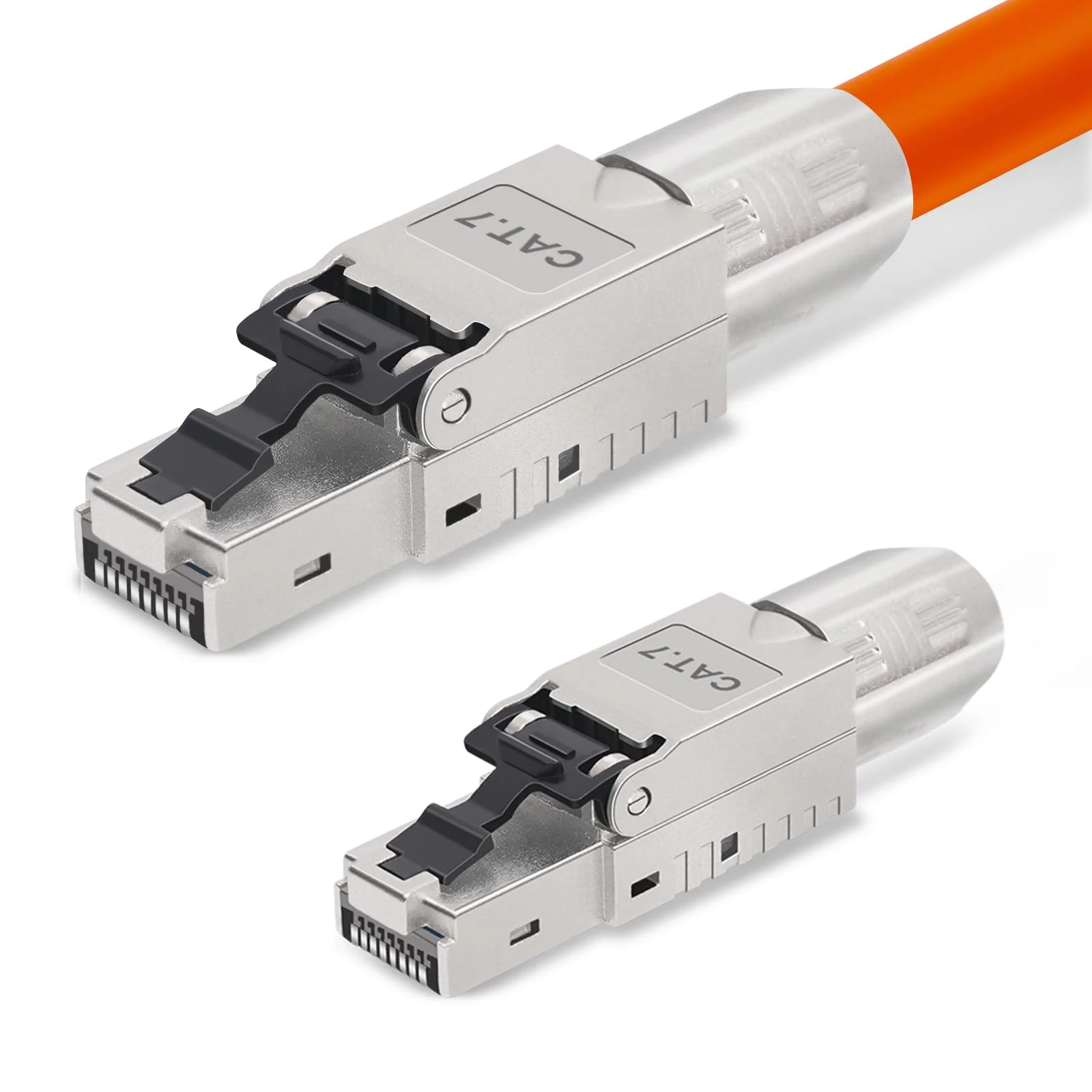AVNSCNK Cat 7 Plug, RJ45 Connector Cat 7 NS-7 to Insulation Terminal (LSA) Gold-Plated Contacts, Network Plug Toolless, Crimping LAN 10 Gbps Connector for Patch Cable Installation Cable (Pack of 2) 2 pcs.