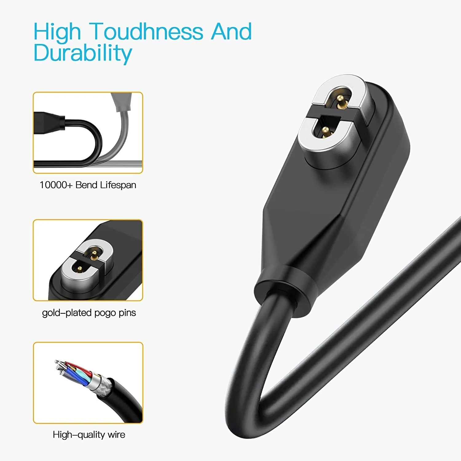 AWINNER 2 Pack Compatible for Shokz Charging Cable,Magnetic Charger Cord Compatible for Aftershokz Aeropex AS800,Shokz OpenRun Pro,OpenRun,OpenRun Mini,OpenComm Bone Conduction Headphones - Image 4