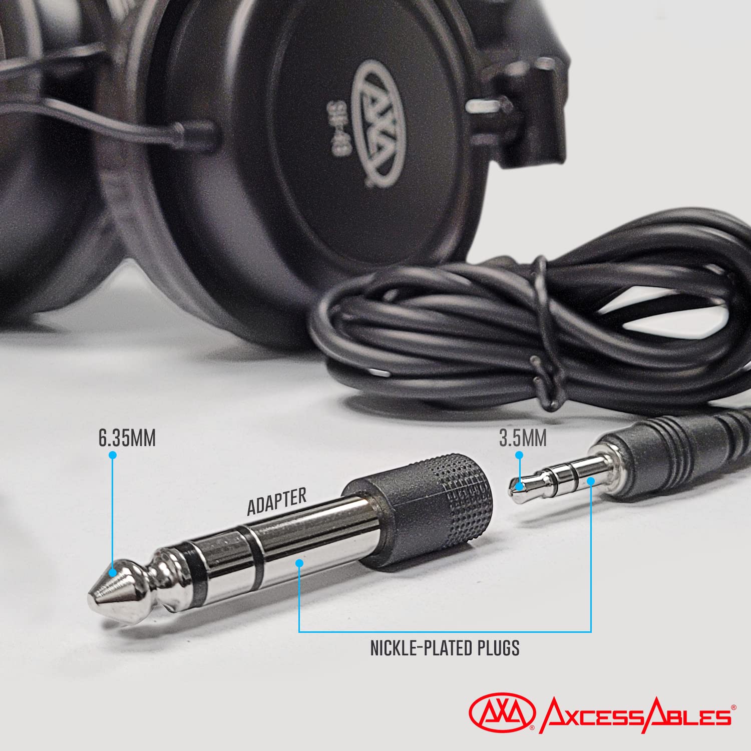 AxcessAbles On-Ear Closed-Back Studio Headphones | DJ Headphones with 6ft Cable and 1/4-inch Jack Adapter | 38mm Neodymium Driver Swiveling Cups| Guitar Practice Headphones | Recording Headphones 1 Recording Headphones - Image 2