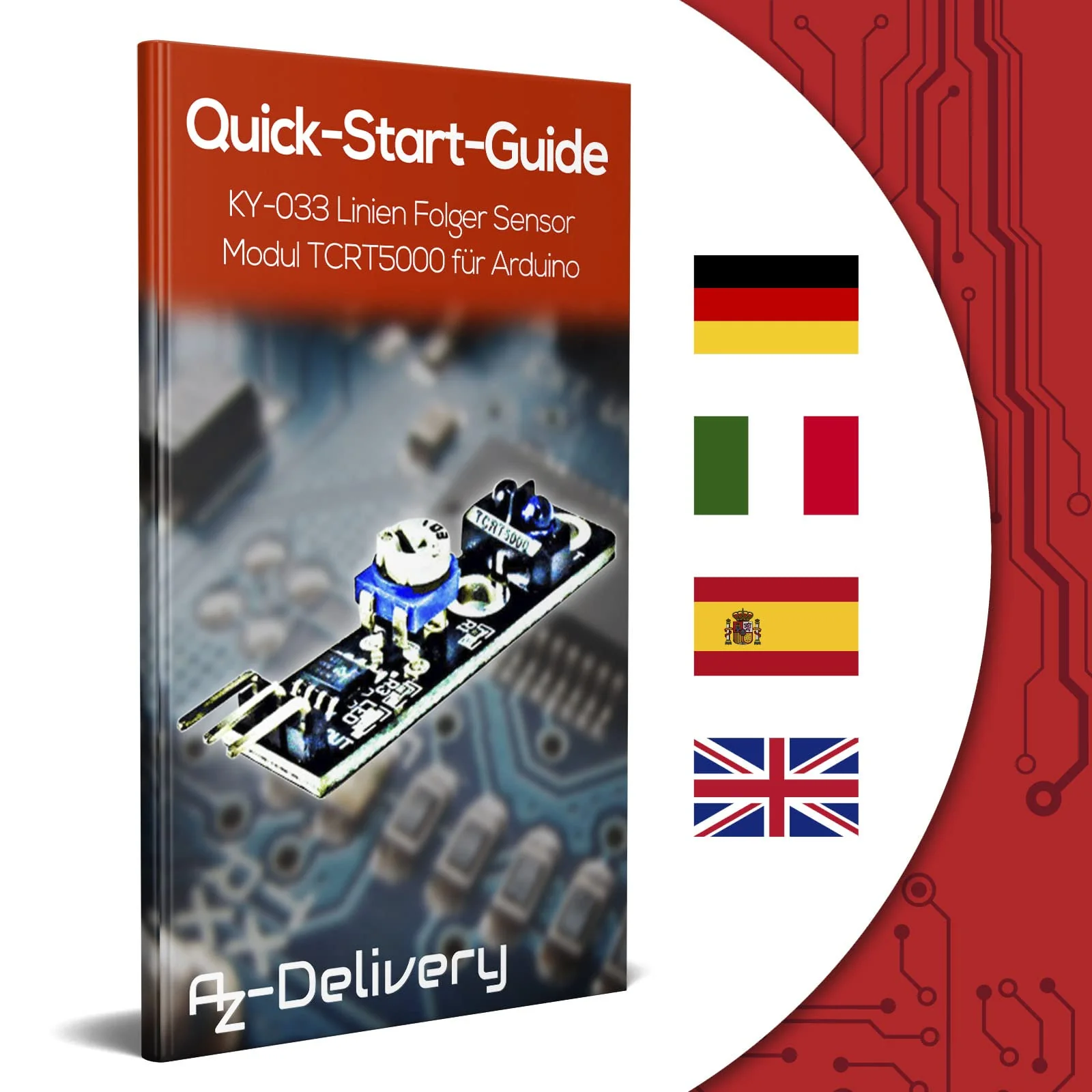 AZDelivery 3 x KY-033 Line Folger Line Tracking Sensor Module TCRT5000 Compatible with Arduino Includes E-Book - Image 4
