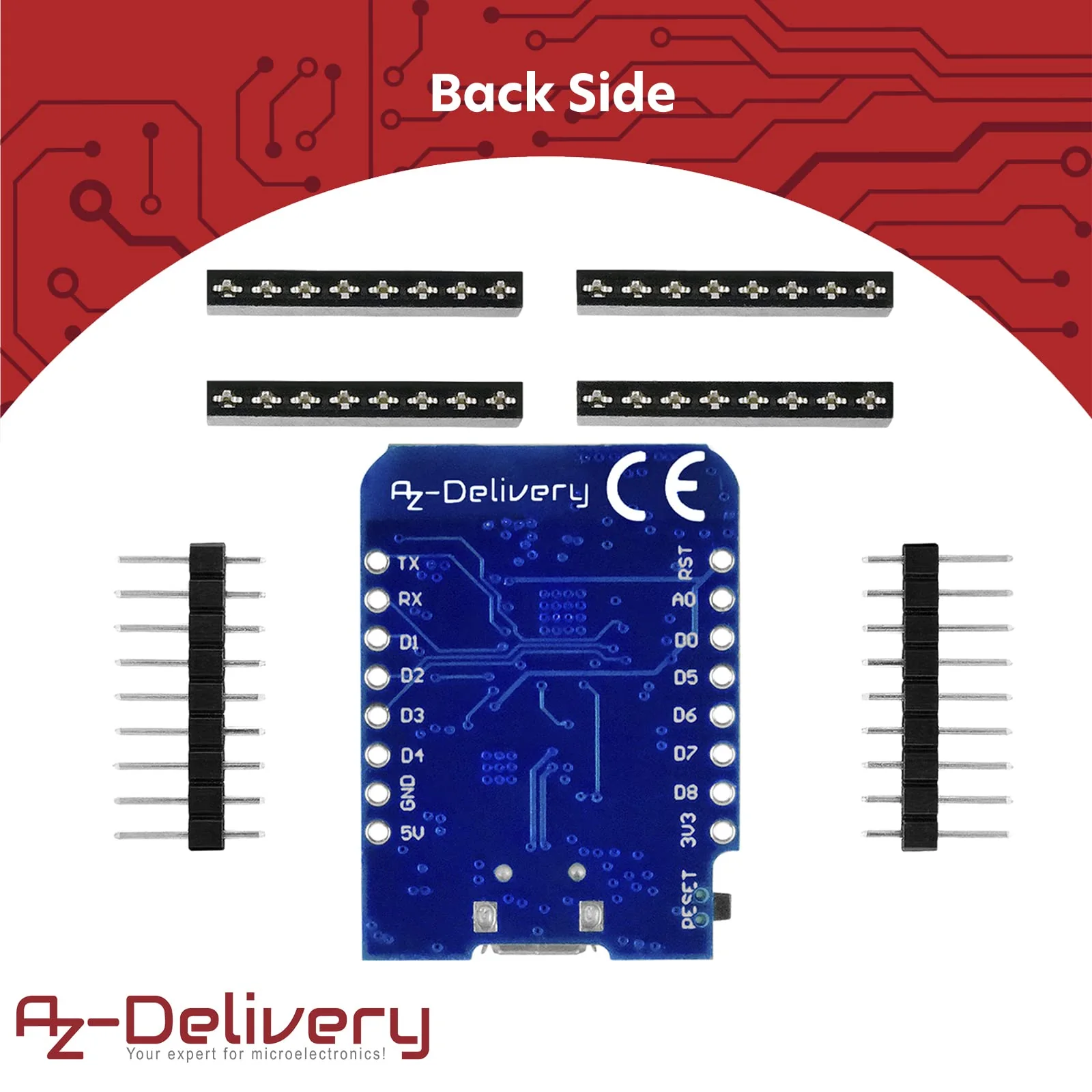 AZDelivery 5 x D1 Mini Pro ESP8266 ESP-8266EX CP2104 WiFi Development Board Compatible with Arduino Includes E-Book - Image 3