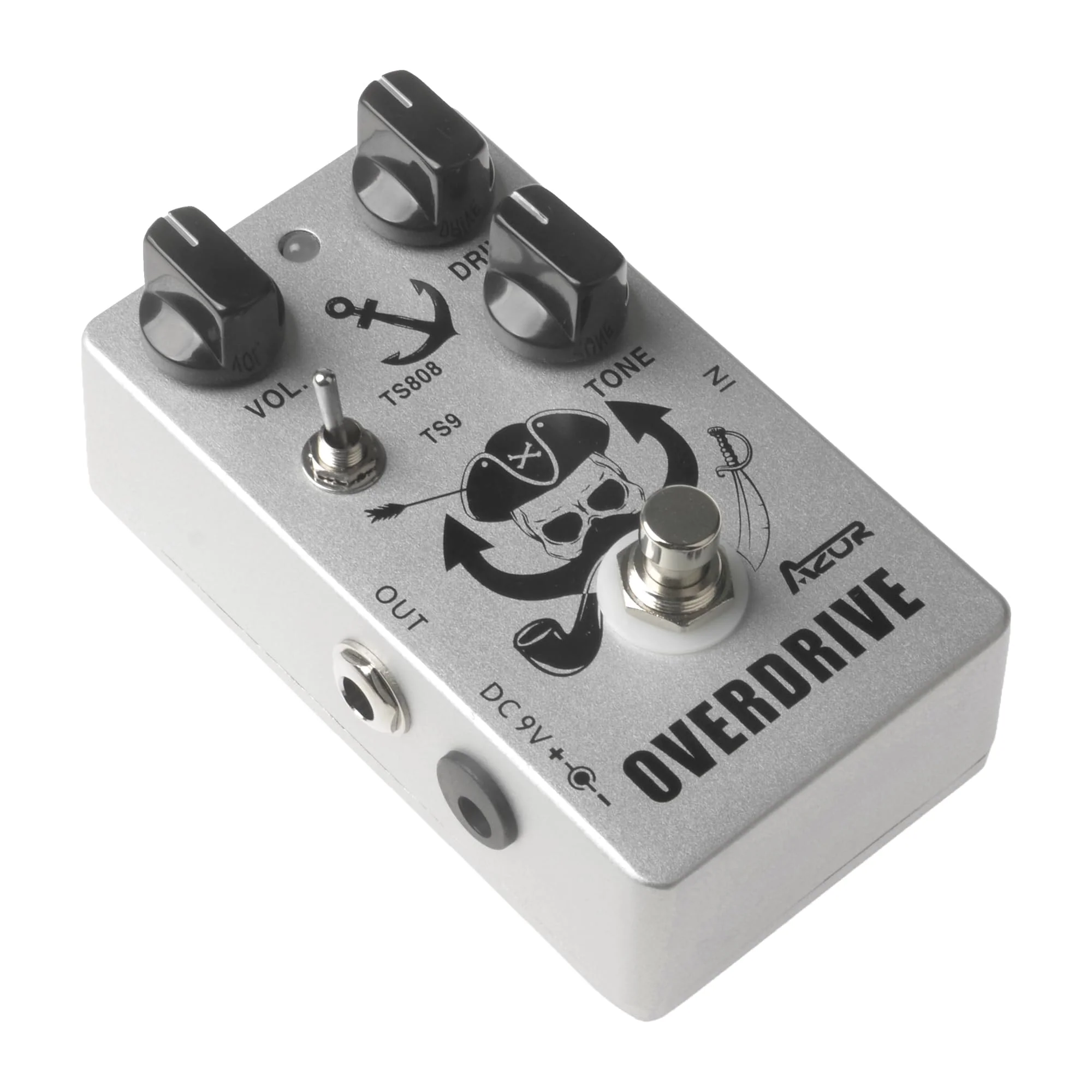 AZOR Overdrive Guitar Pedal Vintage Overdrive Effects，TS808 or TS9 Switch All-Metal Effect Pedal with True Bypass - Image 3