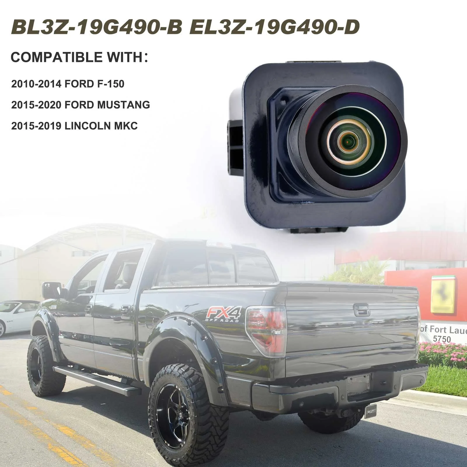 Backup Camera Compatible with Ford F150 2010 2011 2012 2013 2014 Mustang 2015-2020 Lincoln MKC 2015-2019 Parking Assist Rear View Camera Replaces# BL3Z-19G490-B EL3Z-19G490-D - Image 2