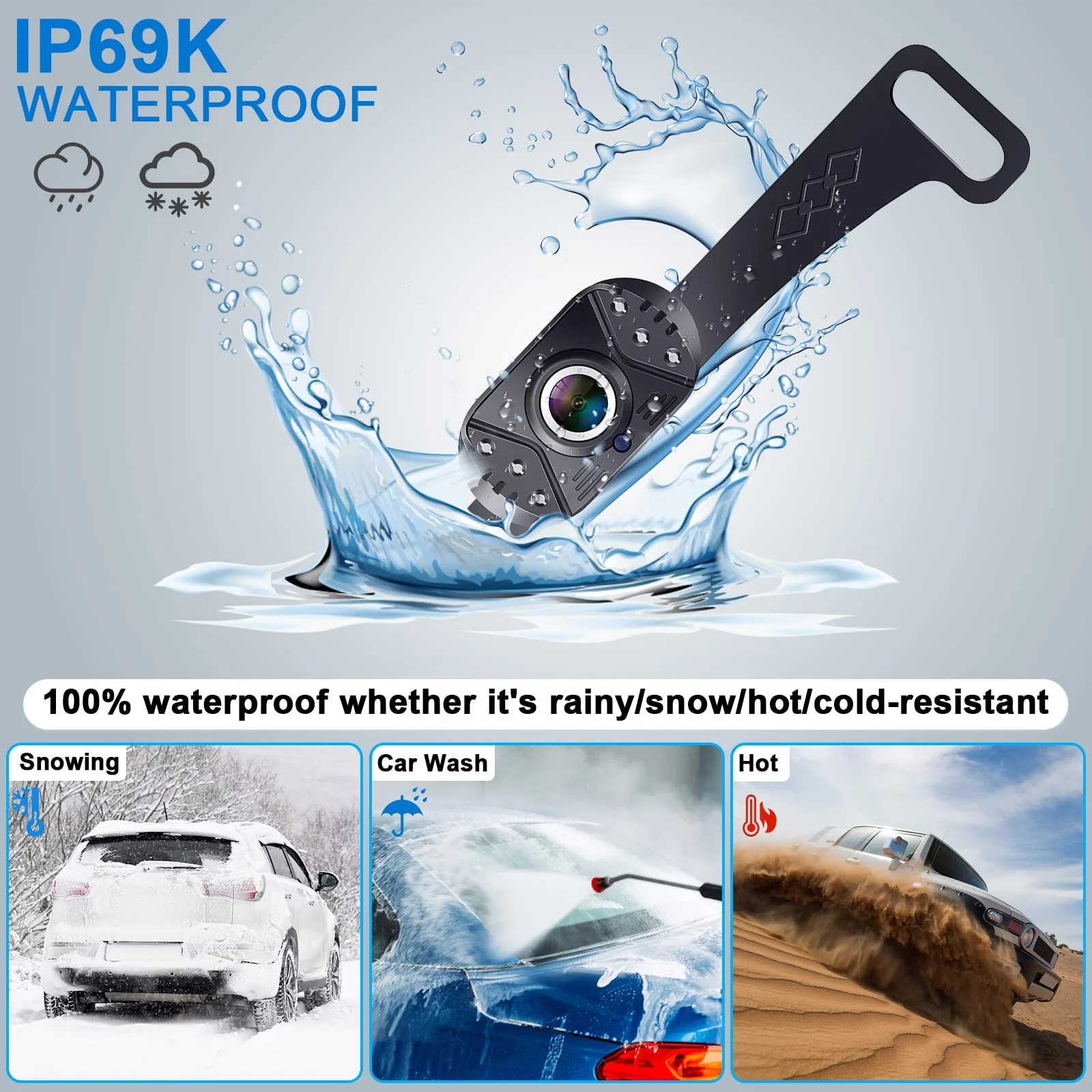 Backup Camera Easy to Install for Car: HD Clear Picture Reverse Camera Night Vision - Wide Angle IP69 Waterproof Rear View Camera for Vans SUVs Sedans Trucks - Image 4