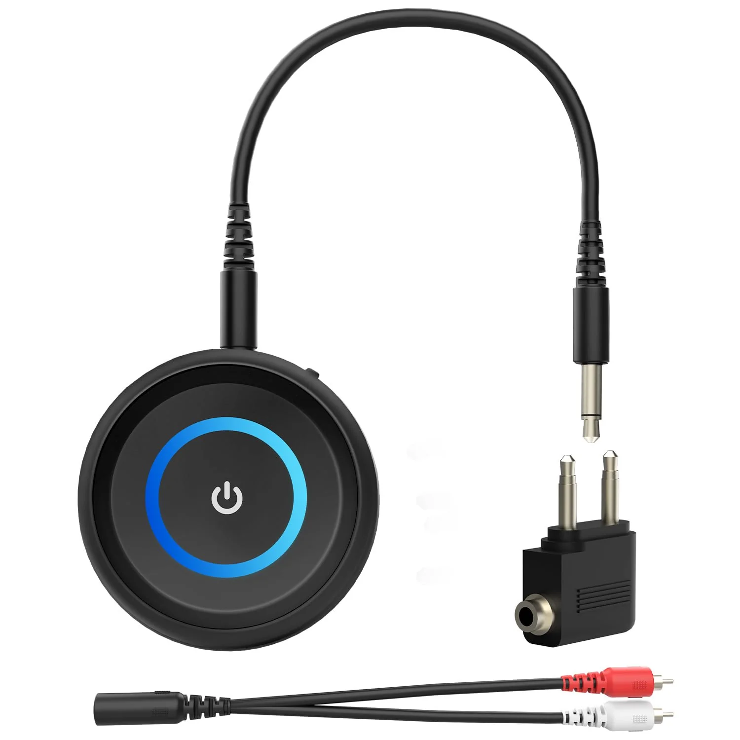 BANIGIPA Bluetooth 5.3 Transmitter Receiver, 2-in-1 Wireless Transmitter Receiver for TV/Airplane/Home Stereo/Speakers/Headphones/Car, Audio Adapter w/3.5mm AUX/RCA Jack, Dual Link, Low Latency, 16H