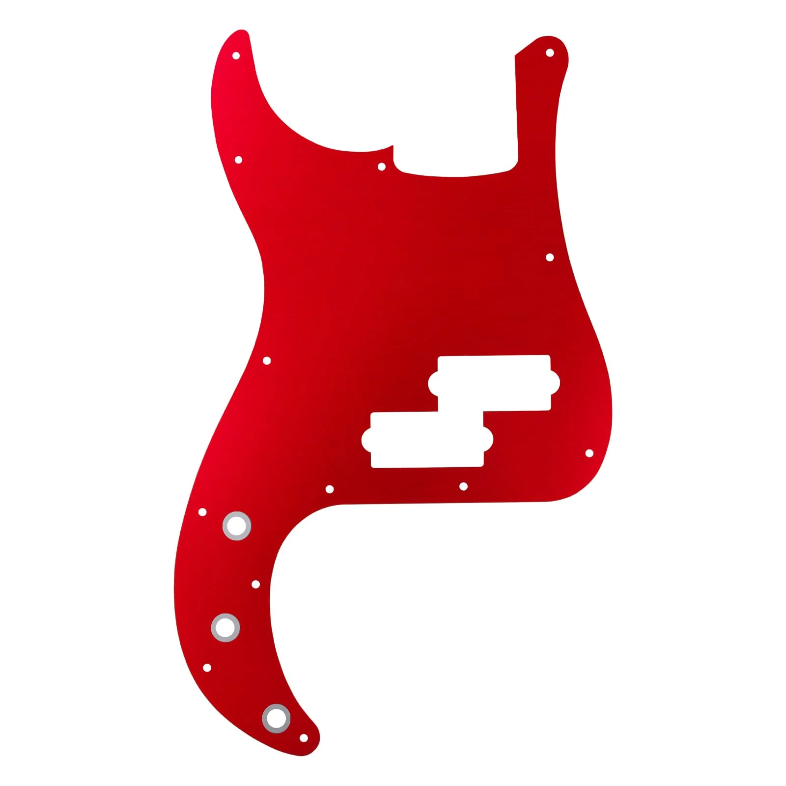Banworks CNC Processed Aluminum Precision Bass Pickguard 1.5mm-Thick 1 Ply 13-Hole Straight Edge P Bass PB Scratch Plate for USA/Mexican Modern Style Fender Ultra Precision Bass JT/HB-10 Red Aluminum Red - Image 3