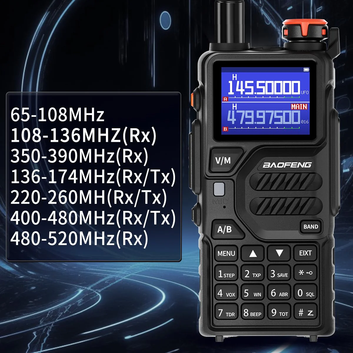 BAOFENG Radio K5PLUS Ham Radio Handheld UV-K5 Walkie Talkies Long Range Two Way Radio,GMRS Radio with Copy Frequency,AM,USB-C Charging for Hunting Survival Gear - Image 2