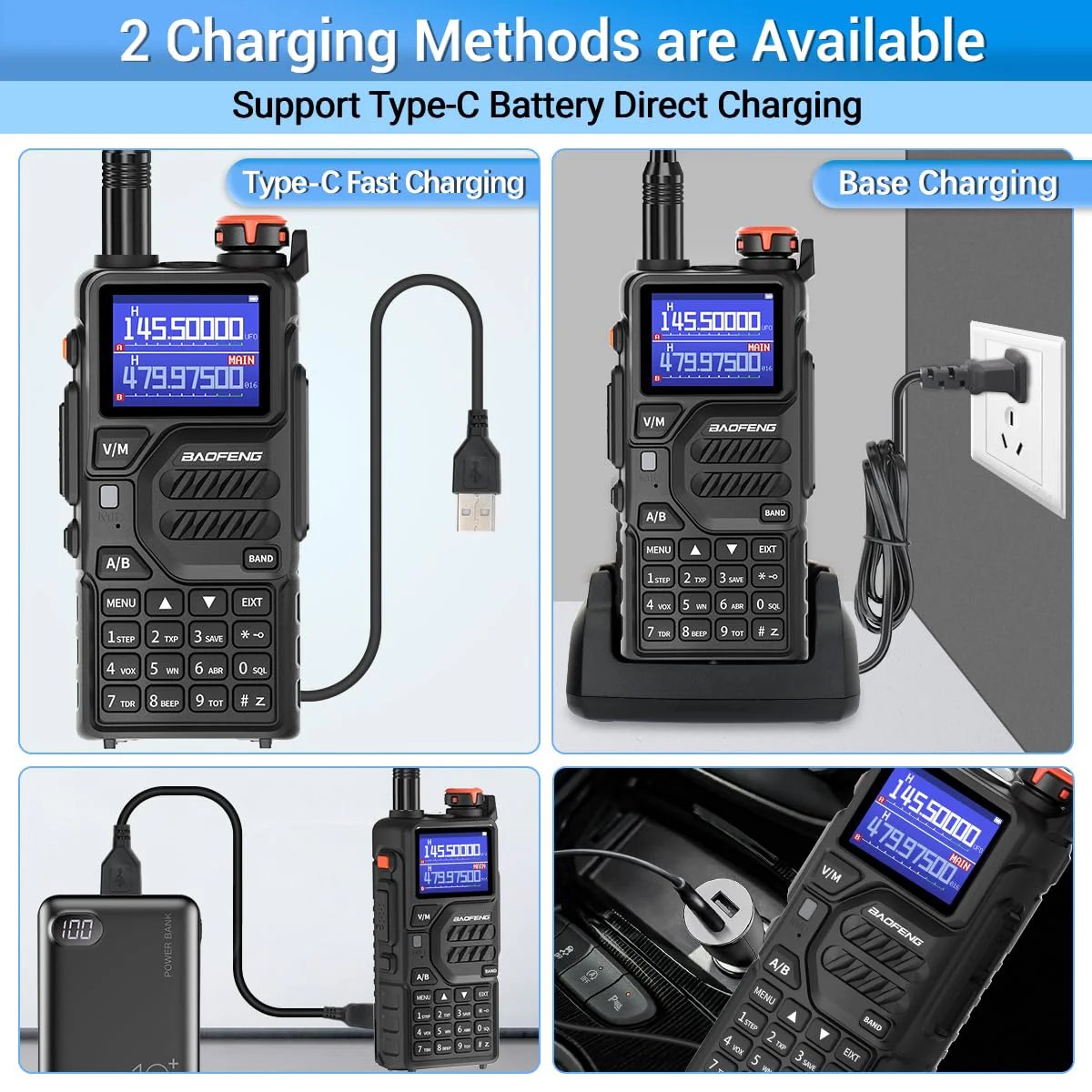 BAOFENG Radio K5PLUS Ham Radio Handheld UV-K5 Walkie Talkies Long Range Two Way Radio,GMRS Radio with Copy Frequency,AM,USB-C Charging for Hunting Survival Gear - Image 6