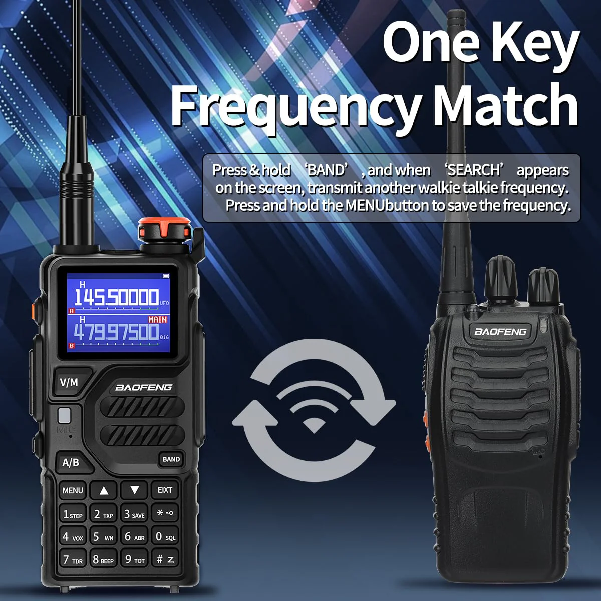 BAOFENG Radio K5PLUS Ham Radio Handheld UV-K5 Walkie Talkies Long Range Two Way Radio,GMRS Radio with Copy Frequency,AM,USB-C Charging for Hunting Survival Gear - Image 7