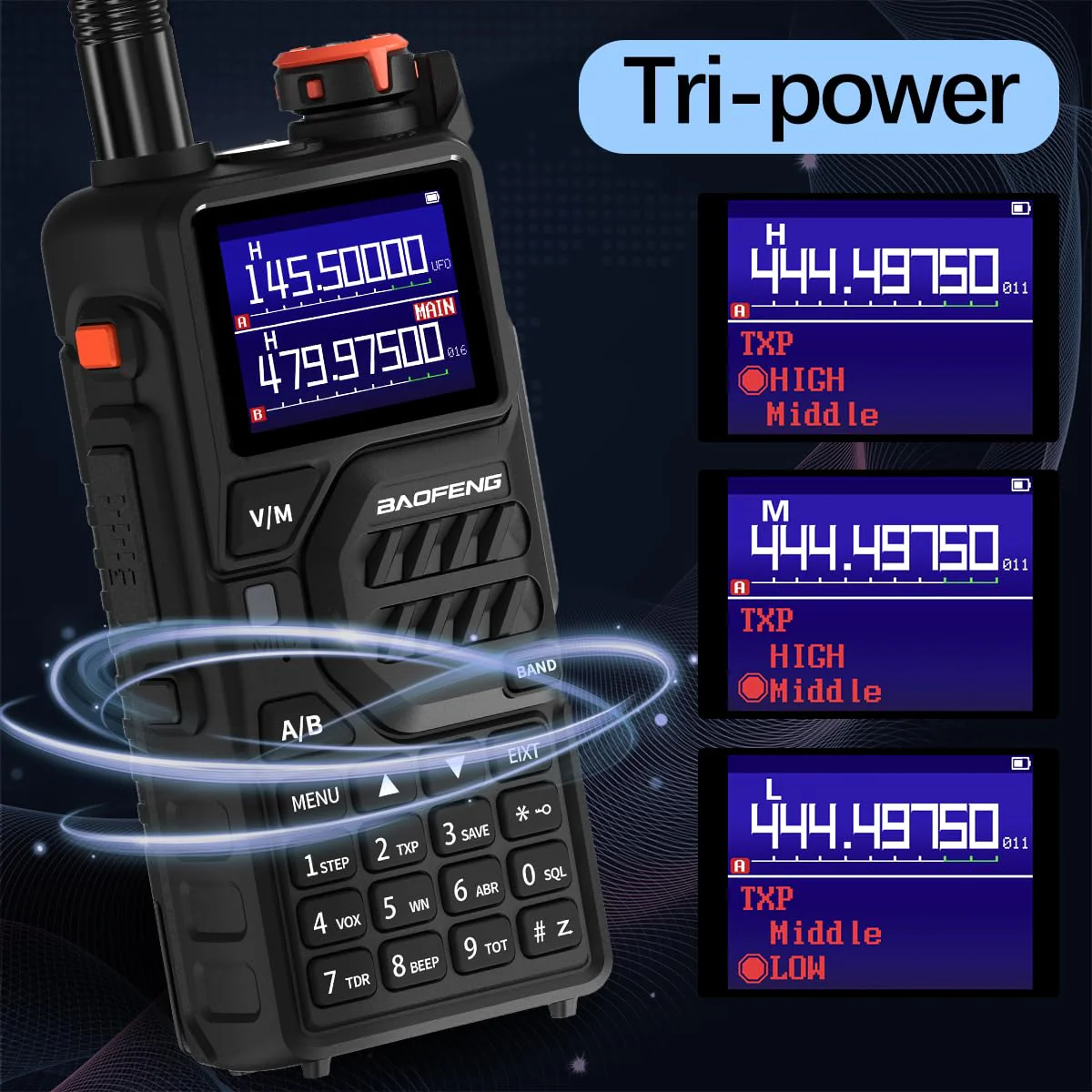 BAOFENG Radio K5PLUS Ham Radio Handheld UV-K5 Walkie Talkies Long Range Two Way Radio,GMRS Radio with Copy Frequency,AM,USB-C Charging for Hunting Survival Gear - Image 8