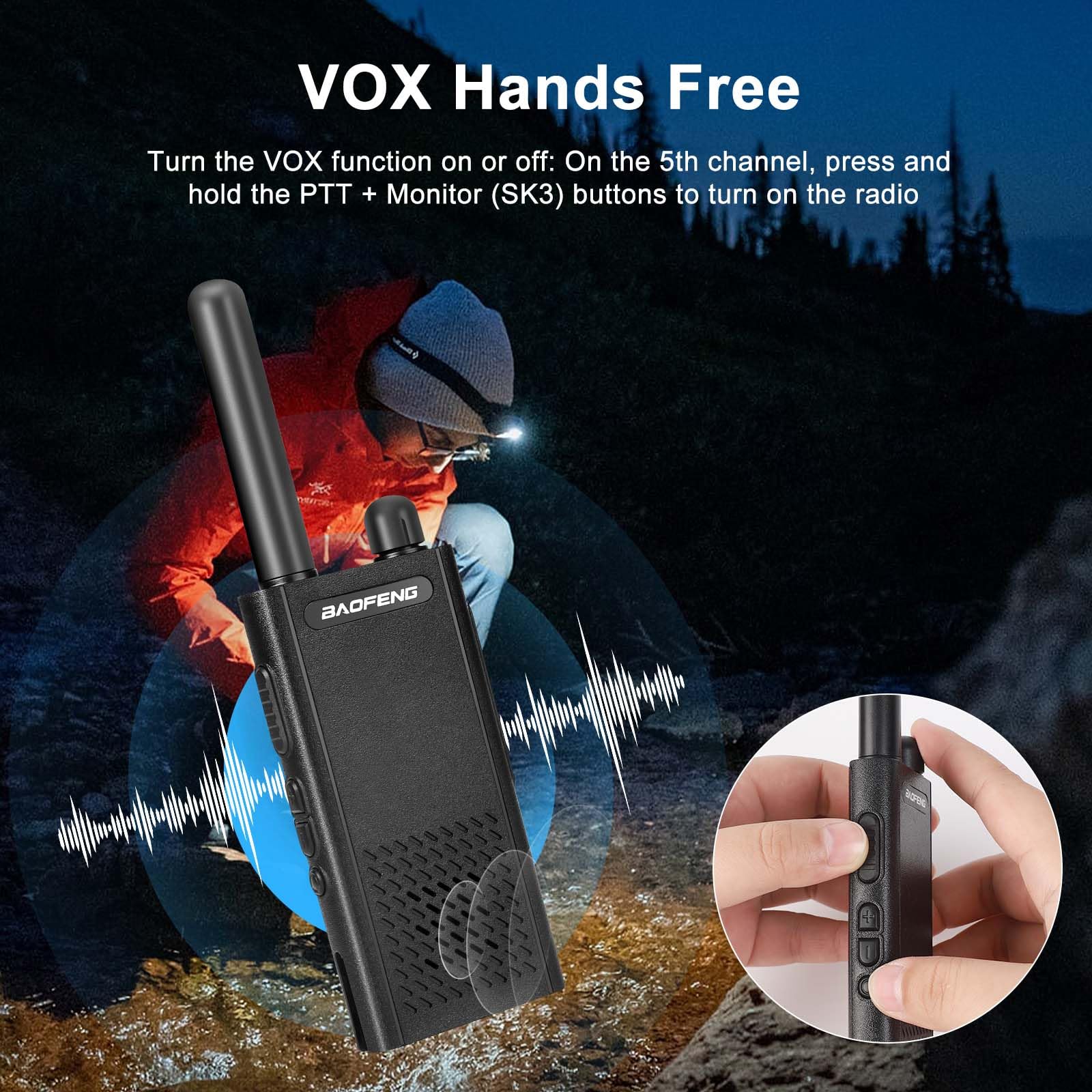 Baofeng T26 Walkie Talkies Long Range, Rechargeable Li-ion Battery 16 FRS Channel Two Way Radios with Earpieces for Adults, Handheld Mini Compact Walky Talky with Type-C Charging 2pack - Image 6