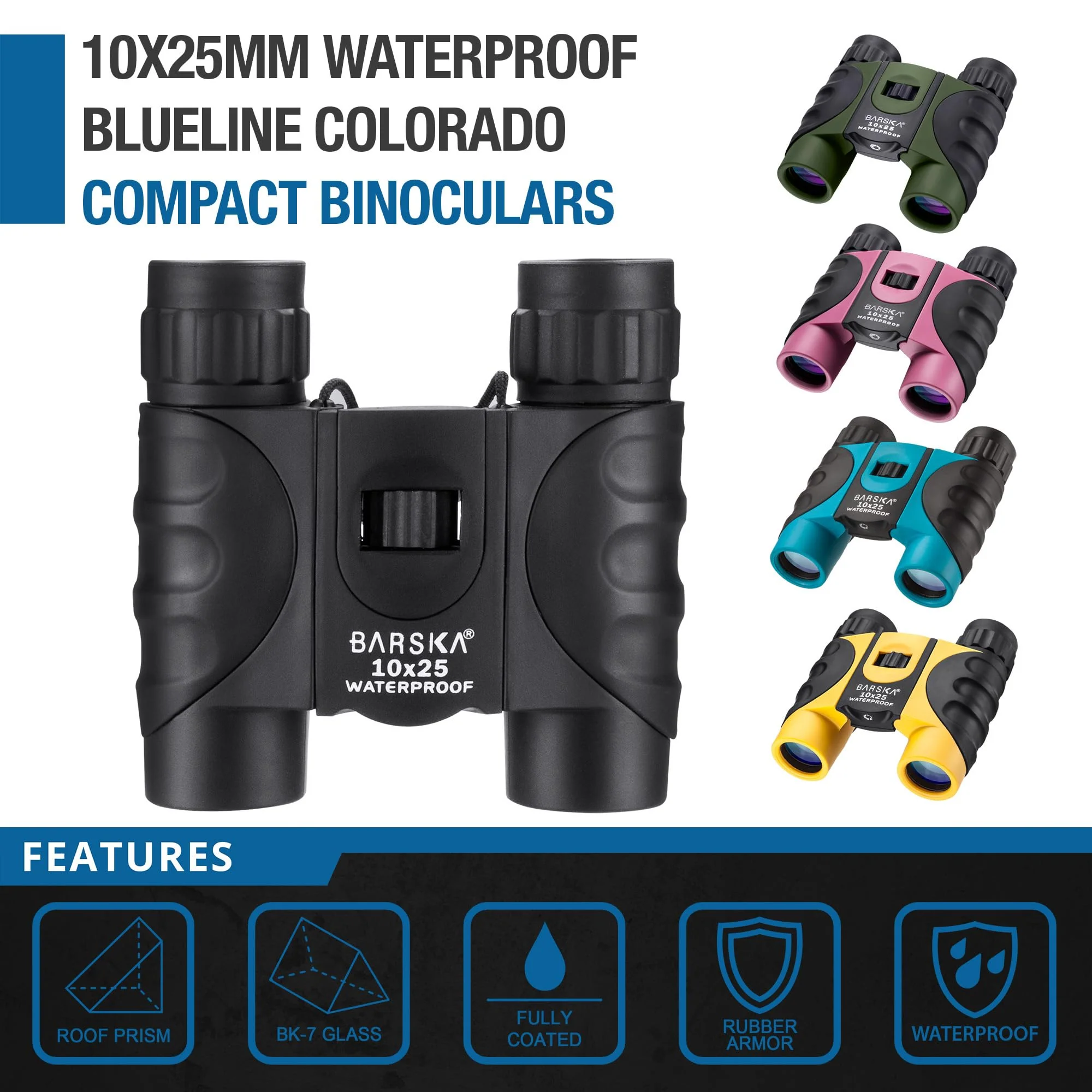 Barska AB12418 10x25 Waterproof Binocular, Pink, 10x25mm - Image 2