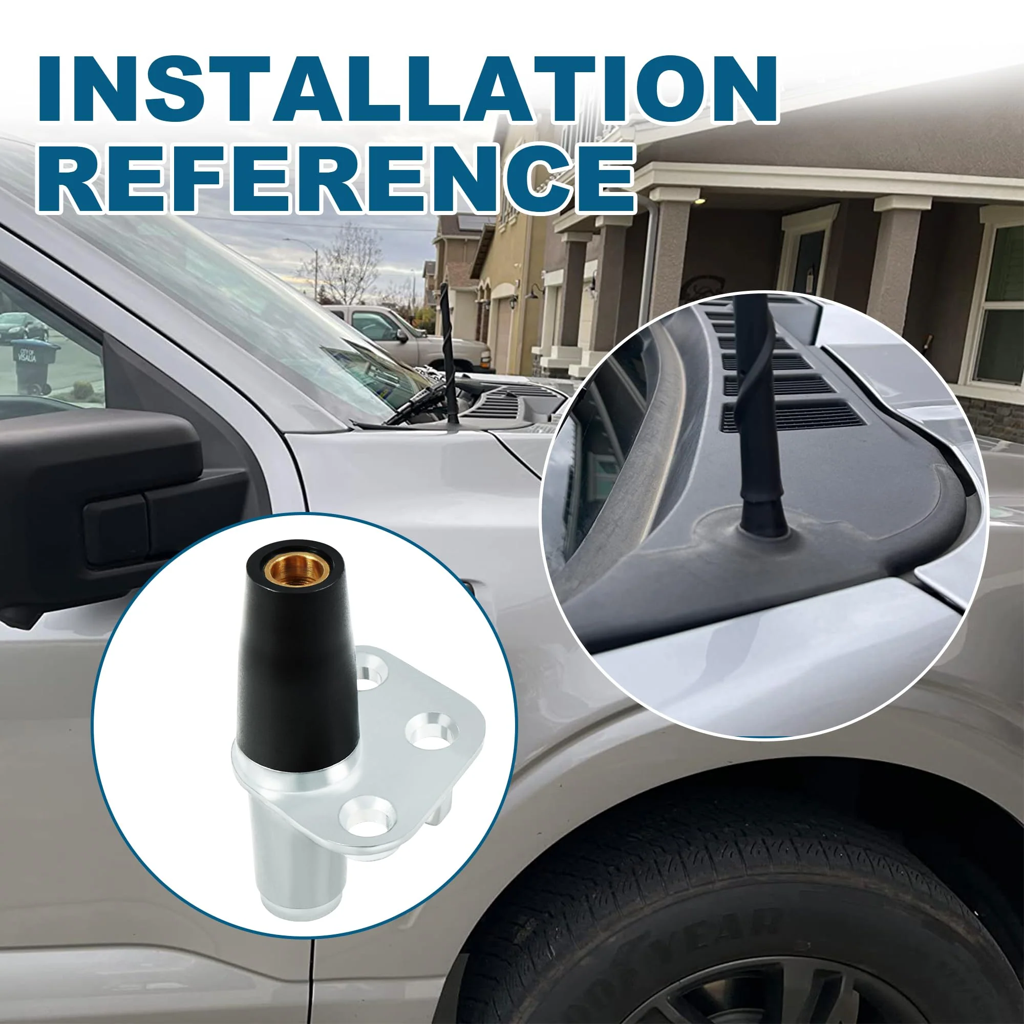 BASIKER Car Radio Antenna Base Mount Fit for 2017-2021 Ford F-250 F-350 Super Duty, Antenna Base Mount Ford Accessories OEM HC3Z-18A984-A 926-535 Black Compatible with Ford F250 F350 - Image 3