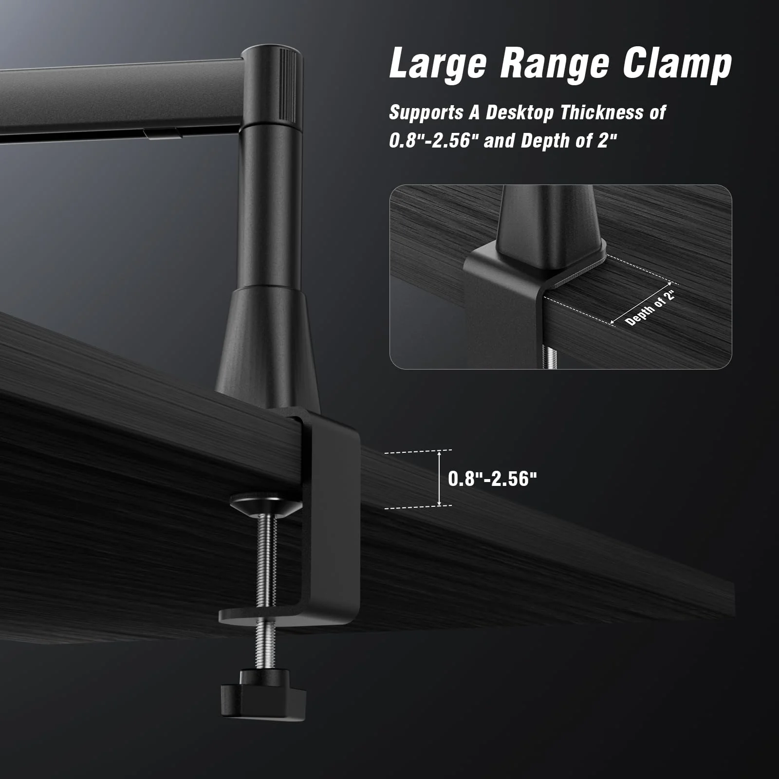 BASN Low Profile Mic Arm, Microphone Boom Arm Stand with Desk Clamp - Rotatable & Storable Design, Cable Management Channel, 3/8" to 5/8" Thread Adapter for Podcast, Gaming, Streaming, Vocal Recording - Image 7