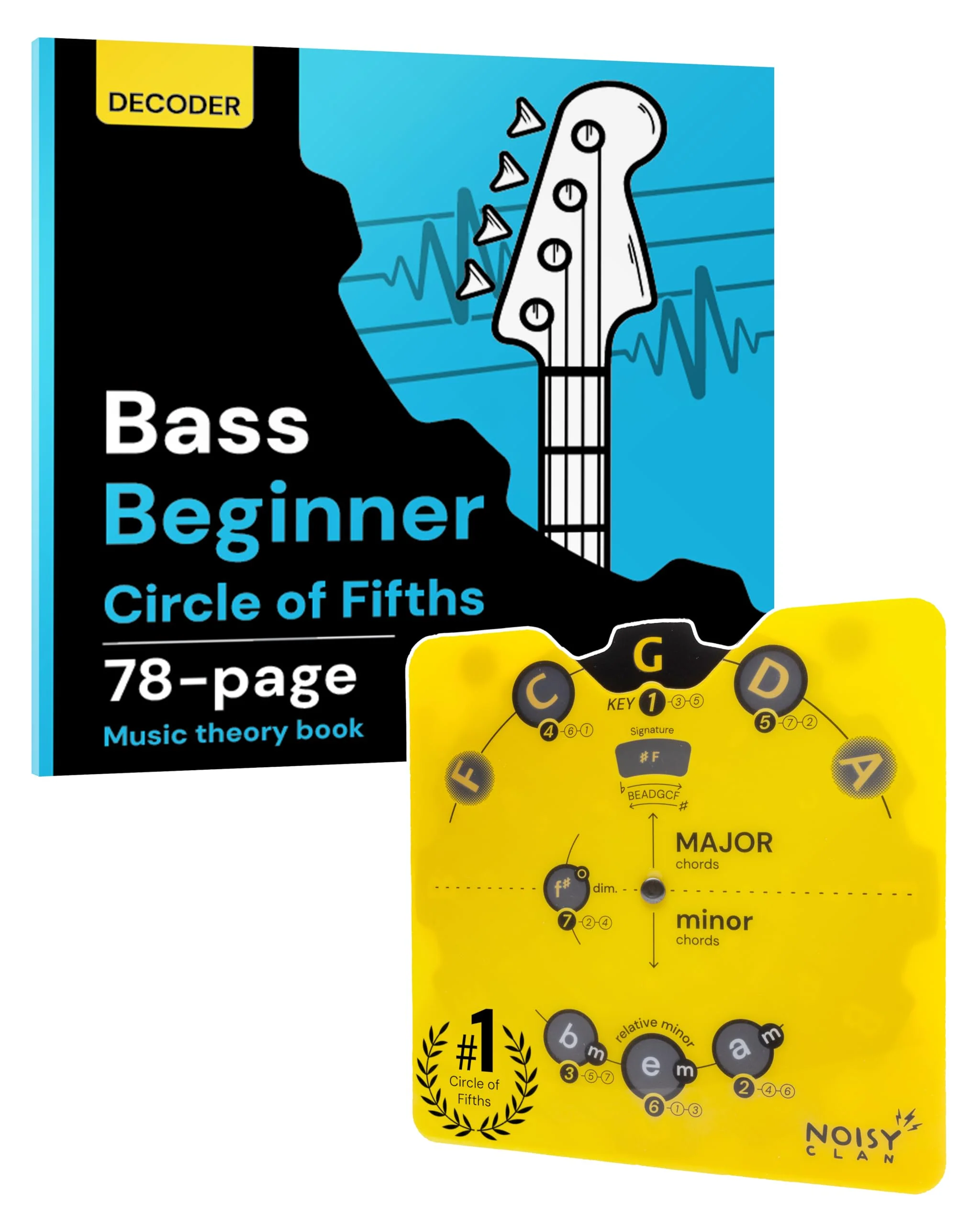 Bass Circle of Fifths Decoder Wheel + 78-Page Music Theory & Songwriting Guide β Color-Coded Bass Guitar Learning Tool for Chords, Keys, Scales & Progressions β Built Practice, Lessons & Gigs Bass Book