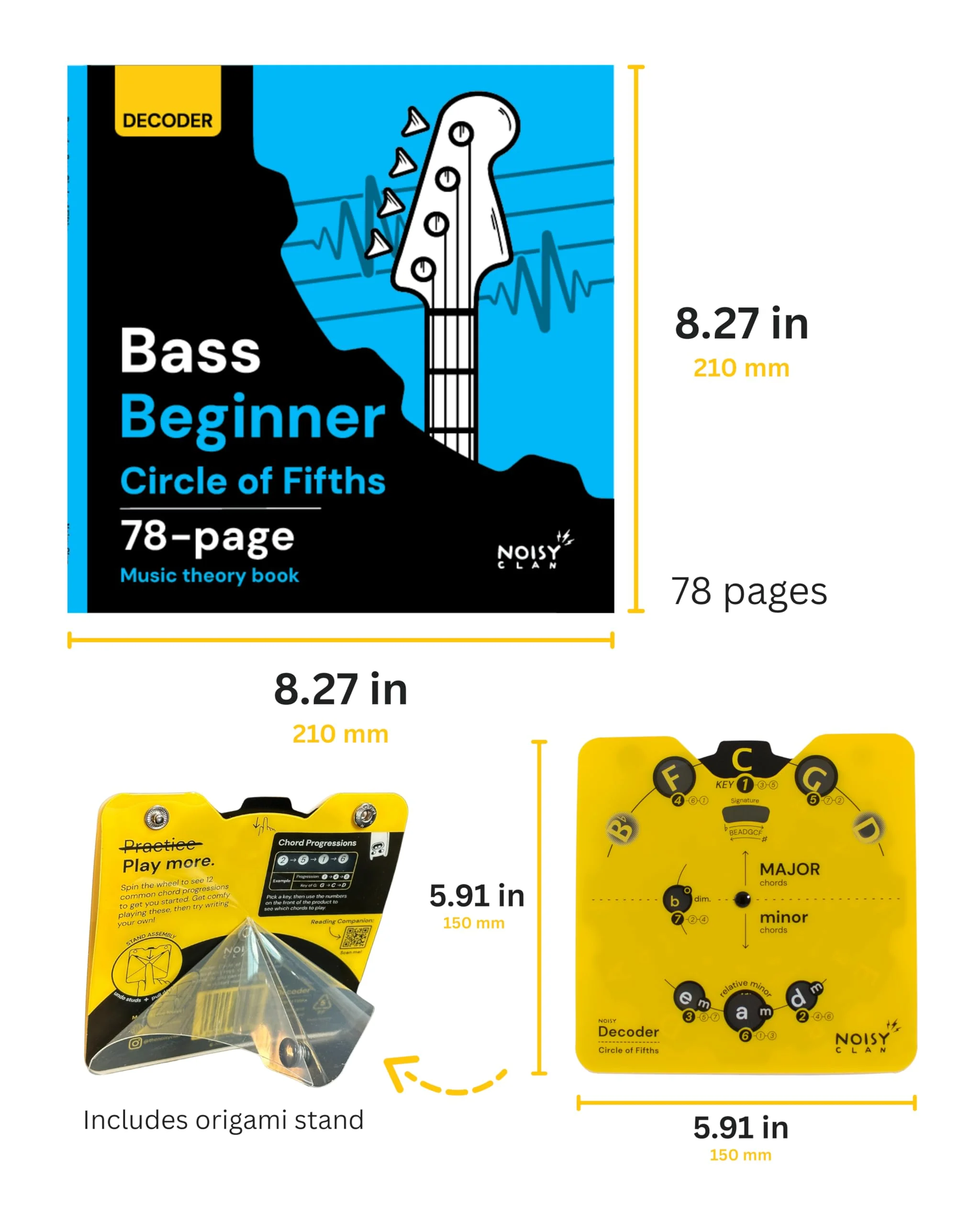 Bass Circle of Fifths Decoder Wheel + 78-Page Music Theory & Songwriting Guide β Color-Coded Bass Guitar Learning Tool for Chords, Keys, Scales & Progressions β Built Practice, Lessons & Gigs Bass Book - Image 4