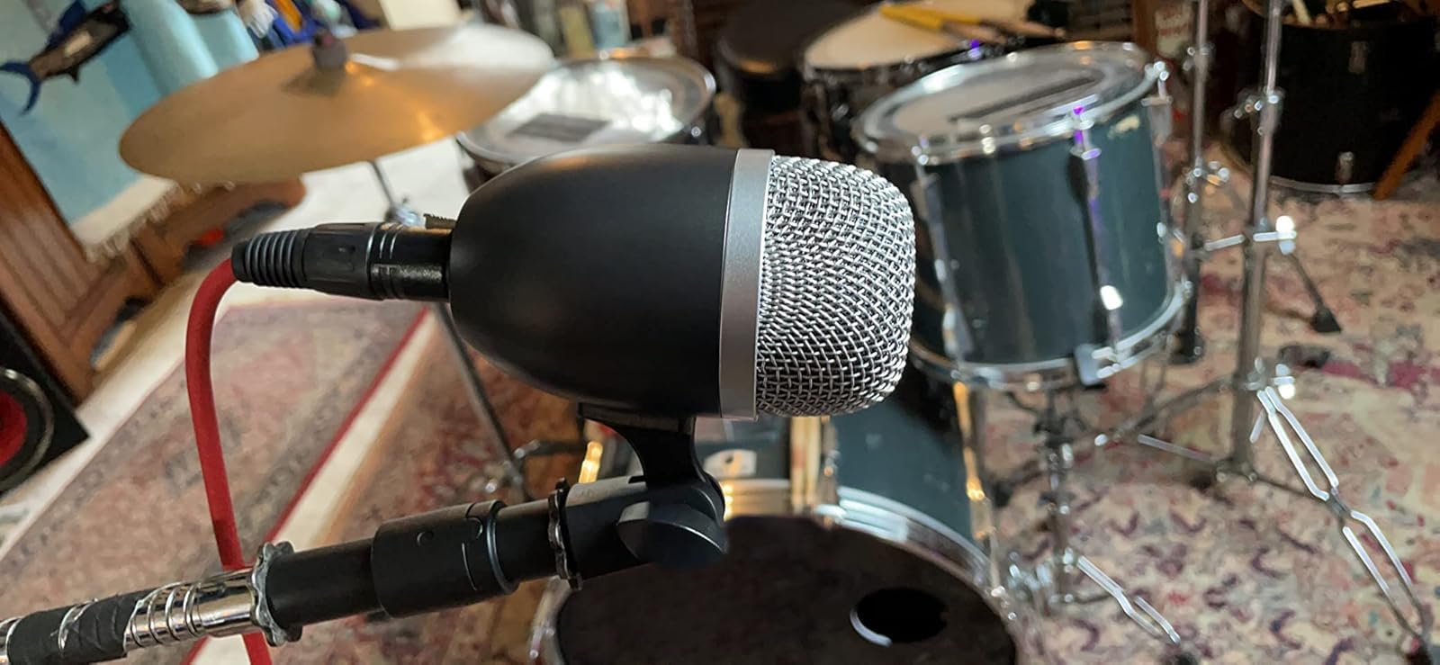 Bass Drum Microphone with Dynamic Pick Up Pattern, Tom Microphone Swivel Adjustable Kick Drum Mic with Durable Steel Mesh Grille Dynamic Instrument Mic - Image 7