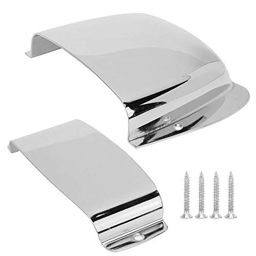 Bass Guitar Bridge Cover with Screws Zinc Alloy Protector Bridge Plate Cover for Electric Bass Guitar (Silver) Silver