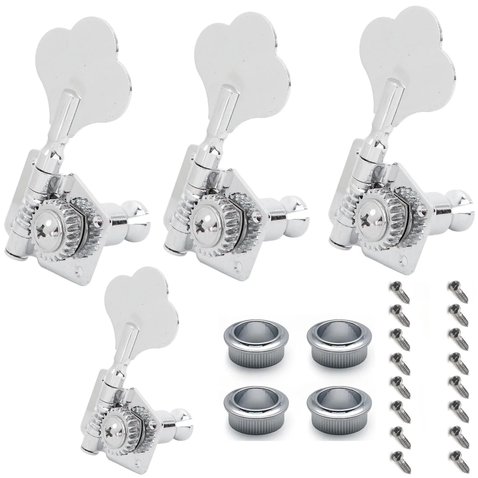 Bass Guitar Tuner, Bass Tuner of Acoustic Guitar Parts, Bass Tuning Pegs Kit, Tuning Keys String Pegs for Guitar, Head Tuning Knob, Guitar Bass Tuners 4 Right for Jazz (4 pcs for right row)