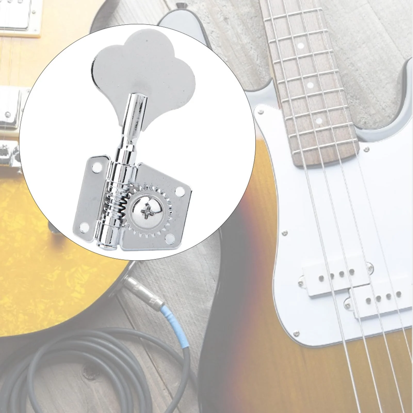 Bass Guitar Tuner, Bass Tuner of Acoustic Guitar Parts, Bass Tuning Pegs Kit, Tuning Keys String Pegs for Guitar, Head Tuning Knob, Guitar Bass Tuners 4 Right for Jazz (4 pcs for right row) - Image 4