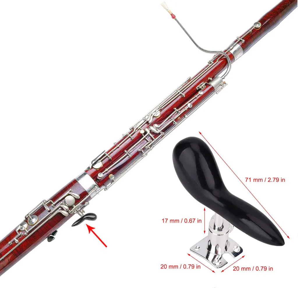 Bassoon Hand Saddle Rest Holder Thumb Rest with Fixing 4 Screws and Base Instruments Accessories - Image 4