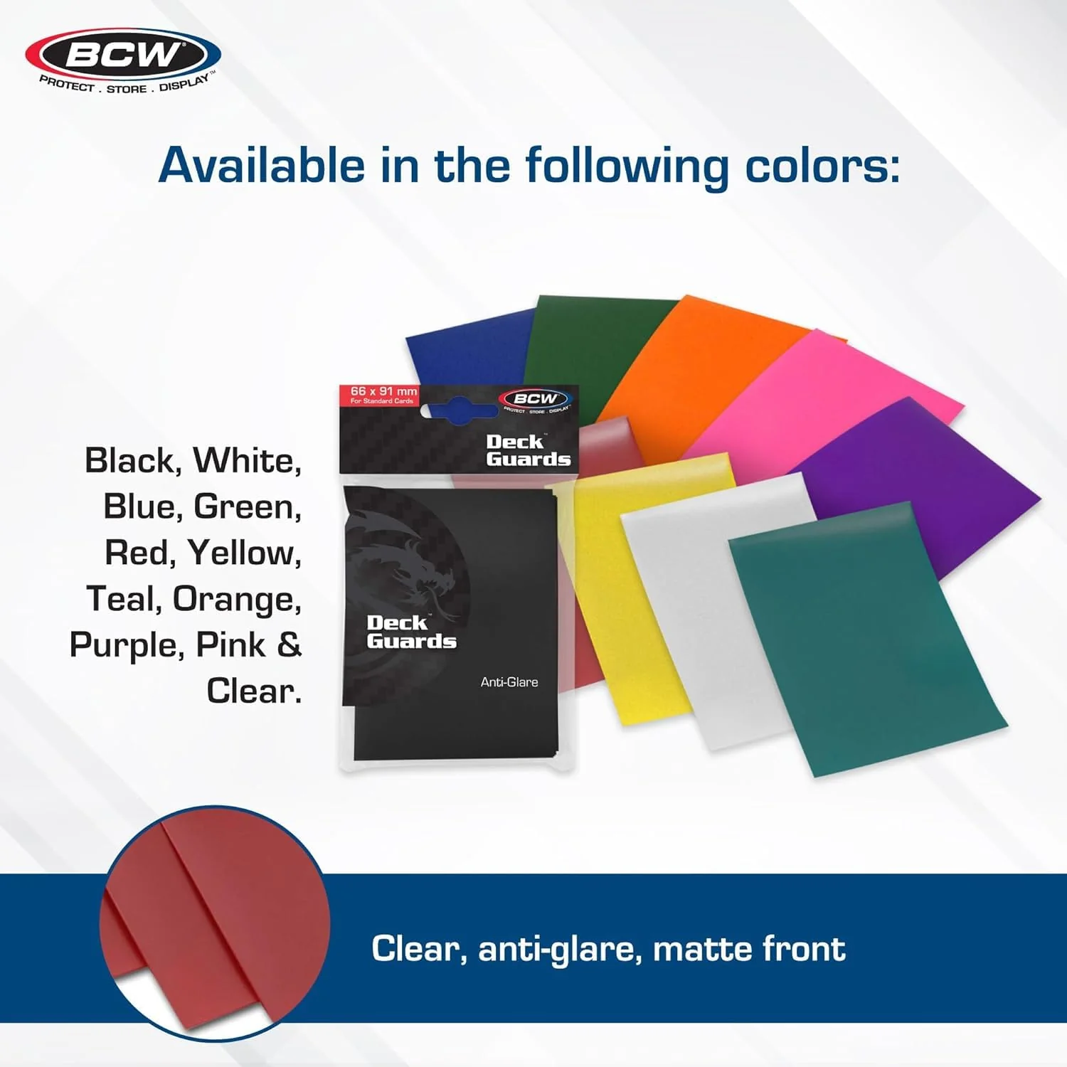 BCW Deck Guard - Double Matte Card Sleeves | 500 Count Box (10 Packs of 50 Sleeves) |Acid-Free, No PVC | Fits 2.5" x 3.5" Game Cards | Archival Safe Sleeves for Card Protection (Black) Black - Image 5