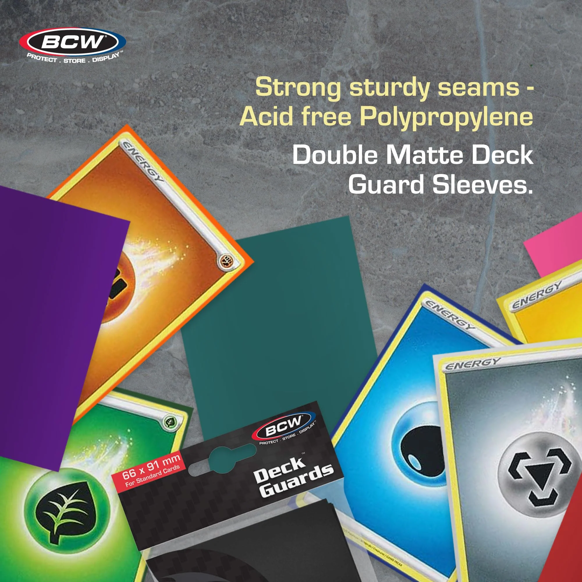 BCW Deck Guard - Double Matte Card Sleeves | 500 Count Box (10 Packs of 50 Sleeves) |Acid-Free, No PVC | Fits 2.5" x 3.5" Game Cards | Archival Safe Sleeves for Card Protection (Black) Black - Image 6
