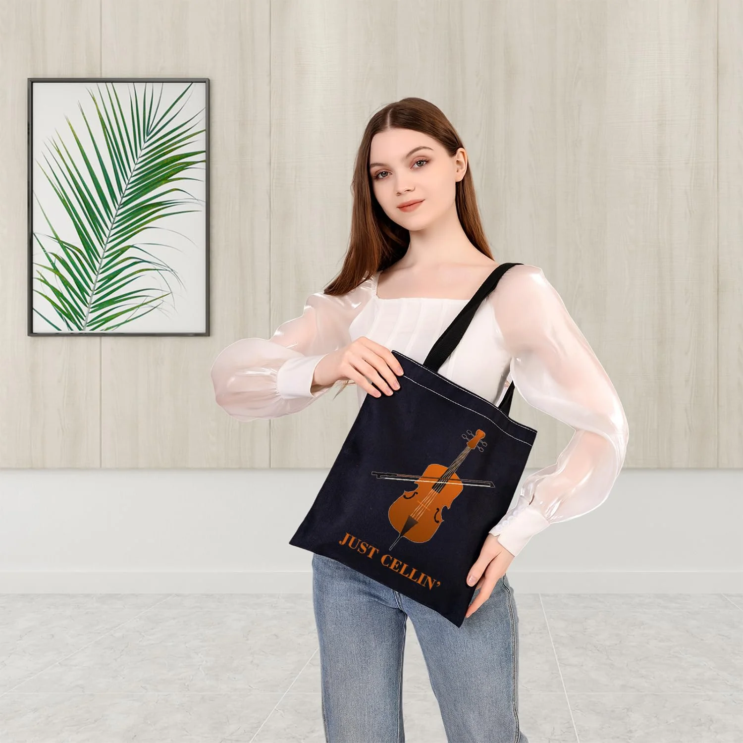 BDPWSS Cello Gift Cello Music Tote Bag Just Cellin’ Funny Cello Cellist Orchestra Musician Reusable Handbag Cello Player Gift Just Cellin Bltg - Image 6