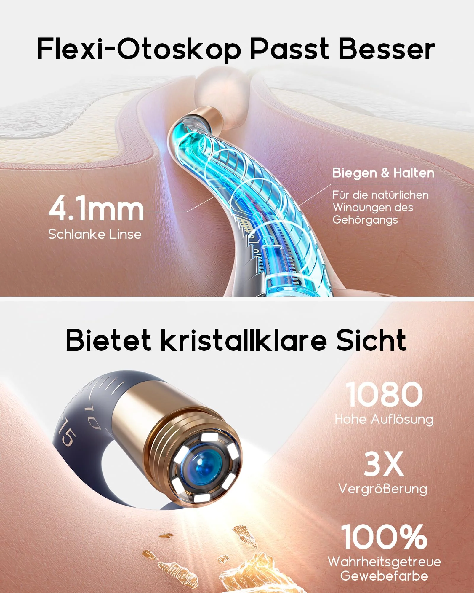 Bebird Ear Wax Remover Otoscope, 1920P HD Flexible Ear Cleaner Camera with Tweezers, Ear Cleaner Camera with Replacement Tips for Ears/Nose/Neck Examinations, Otoscope Ear for Adults, Children Blue - Image 4