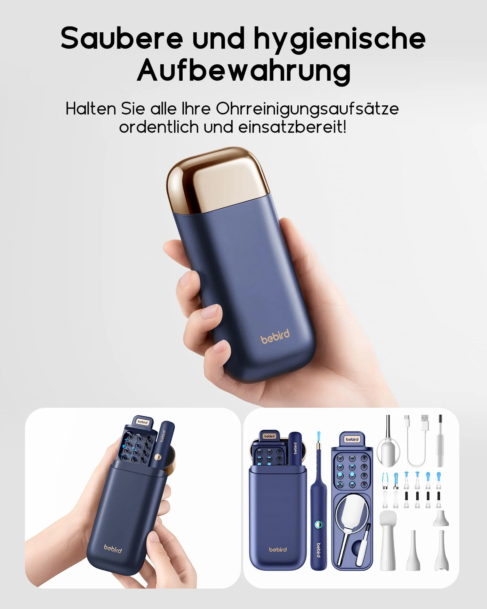 Bebird Ear Wax Remover Otoscope, 1920P HD Flexible Ear Cleaner Camera with Tweezers, Ear Cleaner Camera with Replacement Tips for Ears/Nose/Neck Examinations, Otoscope Ear for Adults, Children Blue - Image 7