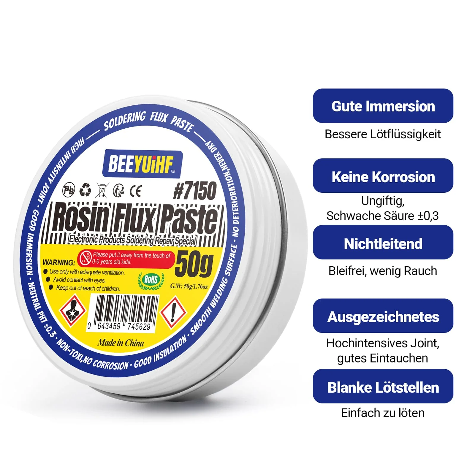 BEEYUIHF Rosin Flux, Soldering Paste Flux, Electronic Flux for Soldering for SMD PCB Welding (2.29oz/65g) - Image 4
