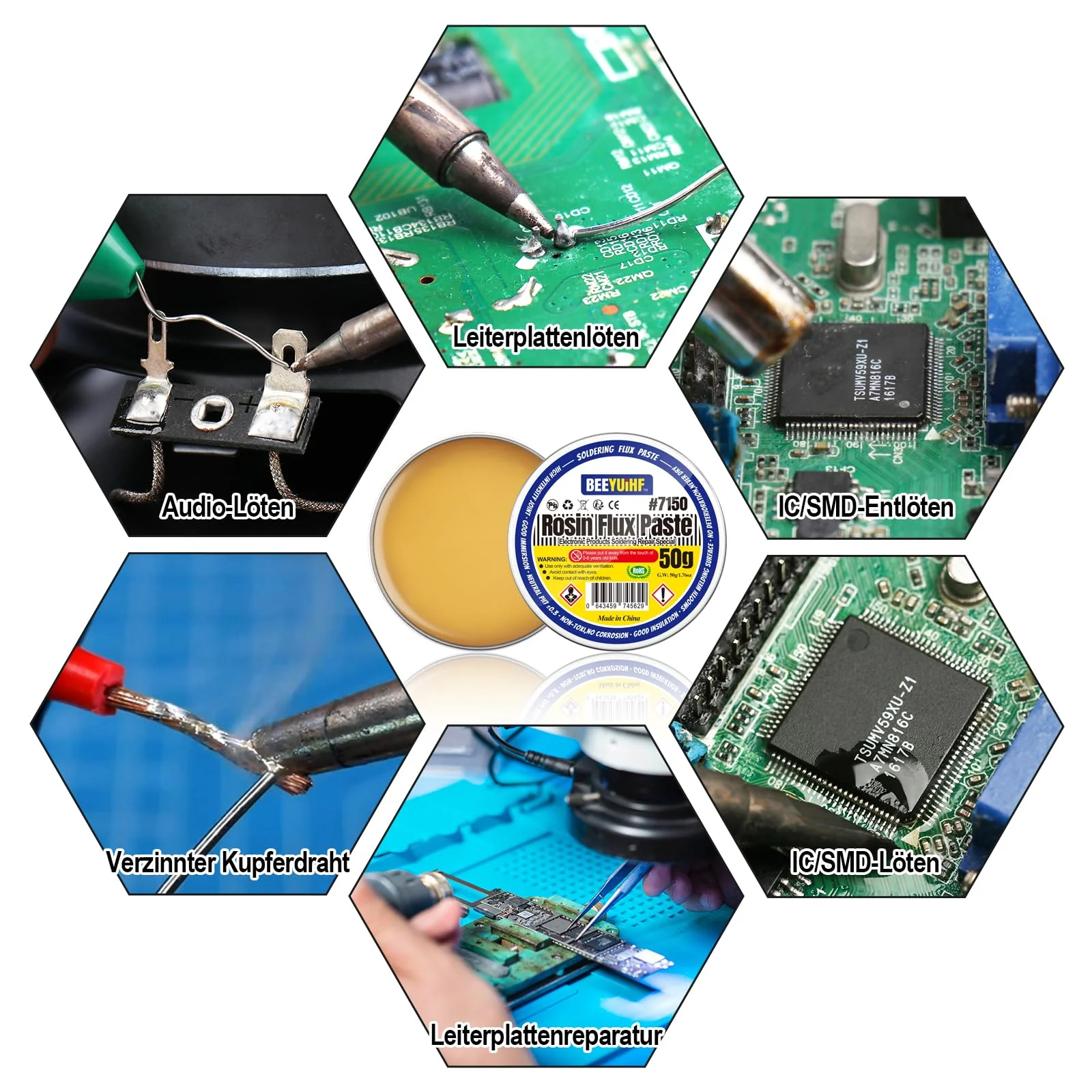 BEEYUIHF Rosin Flux, Soldering Paste Flux, Electronic Flux for Soldering for SMD PCB Welding (2.29oz/65g) - Image 6