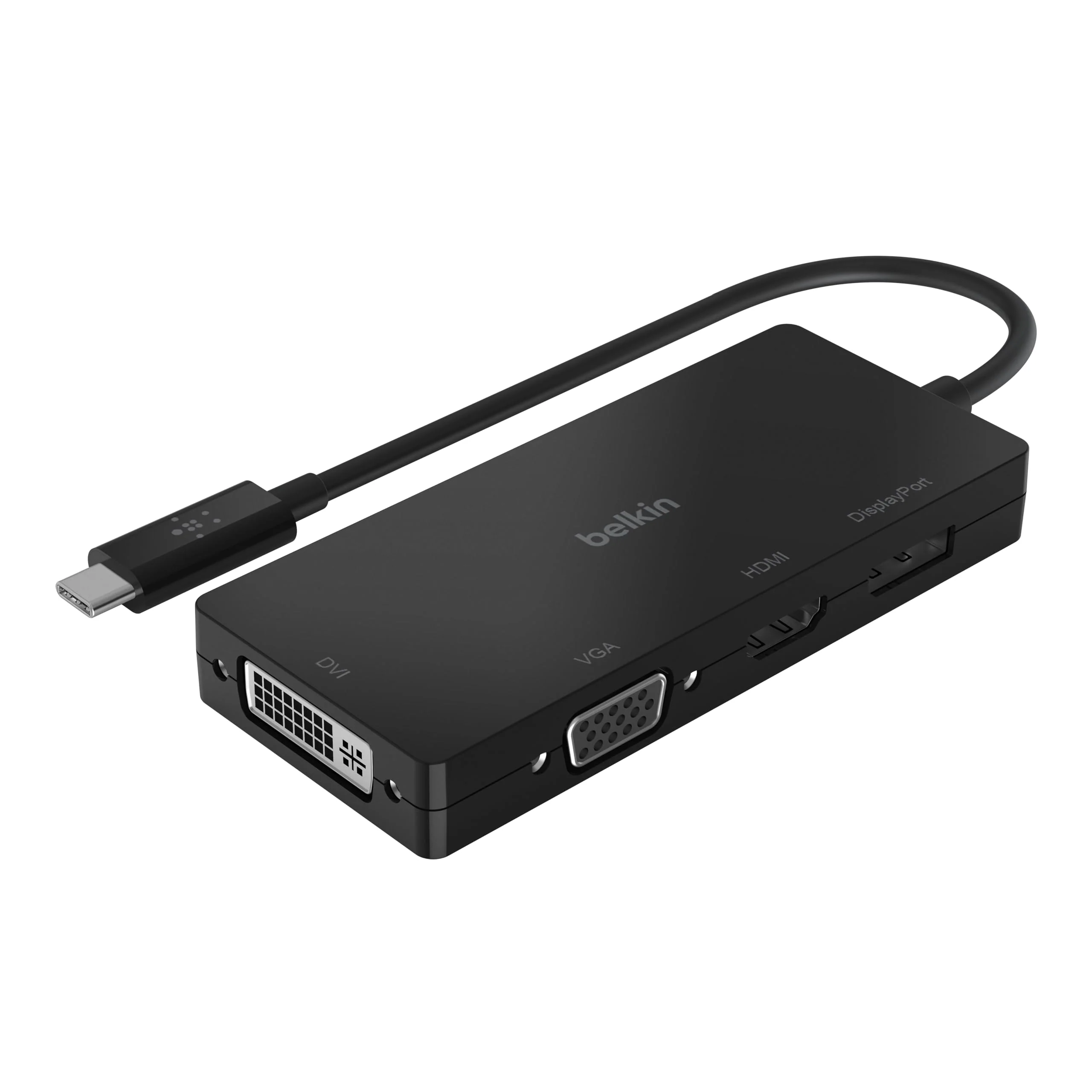 Belkin Adpt,Usbc-Hdmi,Vga,Dvi,Dsplypt,Blk USB-C to VGA/DVI/HDMI/DisplayPort
